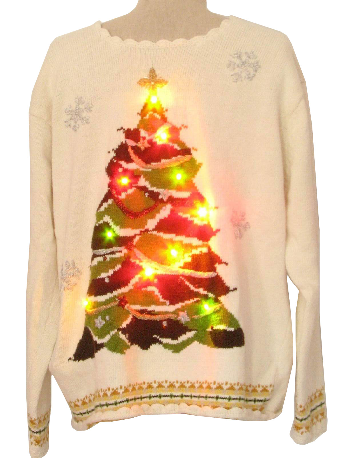 Lightup Ugly Christmas Sweater: -Style Studio- Unisex white background ...