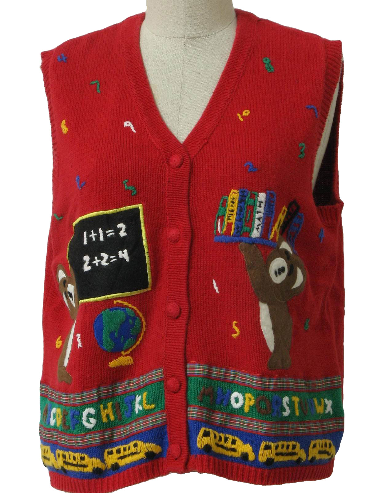 1990's DonnKenny Unisex Kitchy Ugly Teacher Sweater Vest