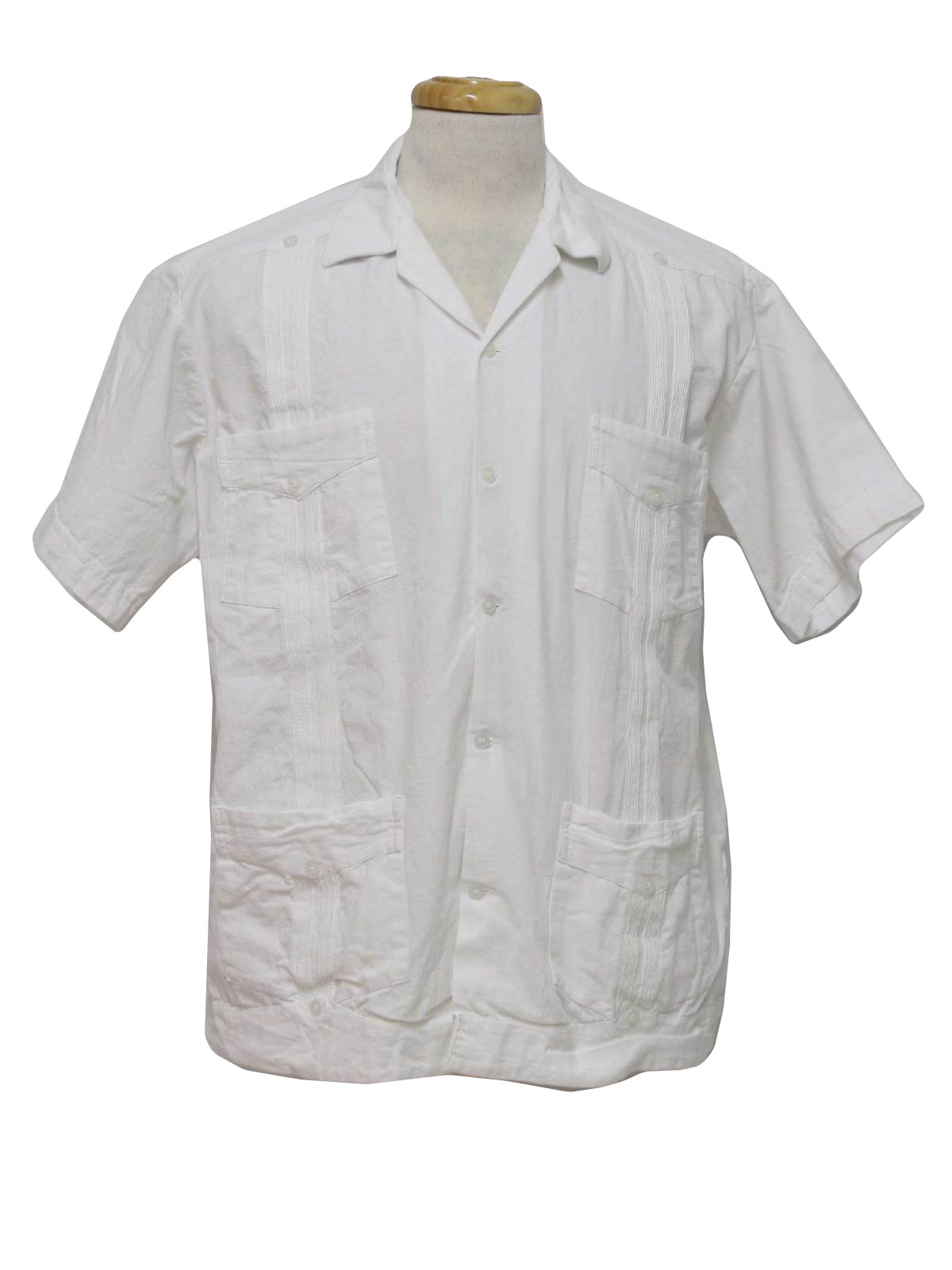 1980's Guayabera Shirt (Izamal): 80s -Izamal- Mens white textured ...