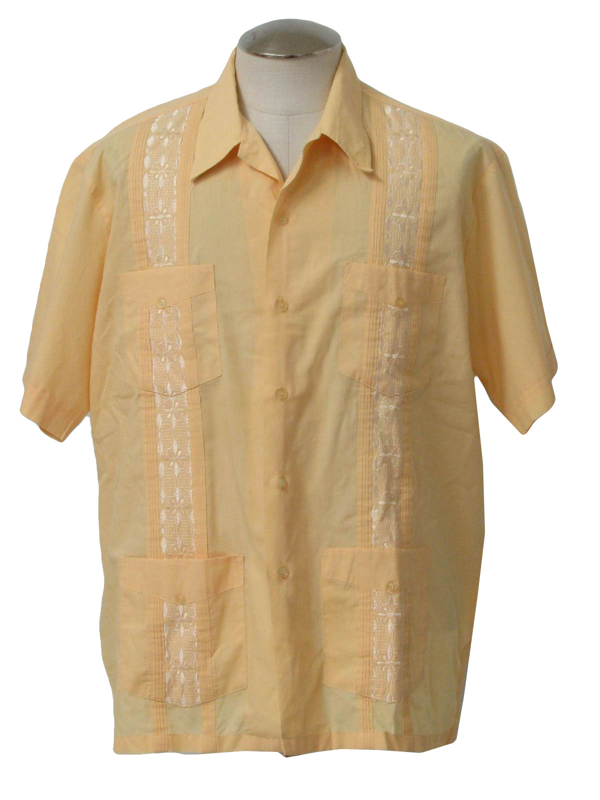 Vintage Haband 1980s Guayabera Shirt: 80s -Haband- Mens peach cotton ...