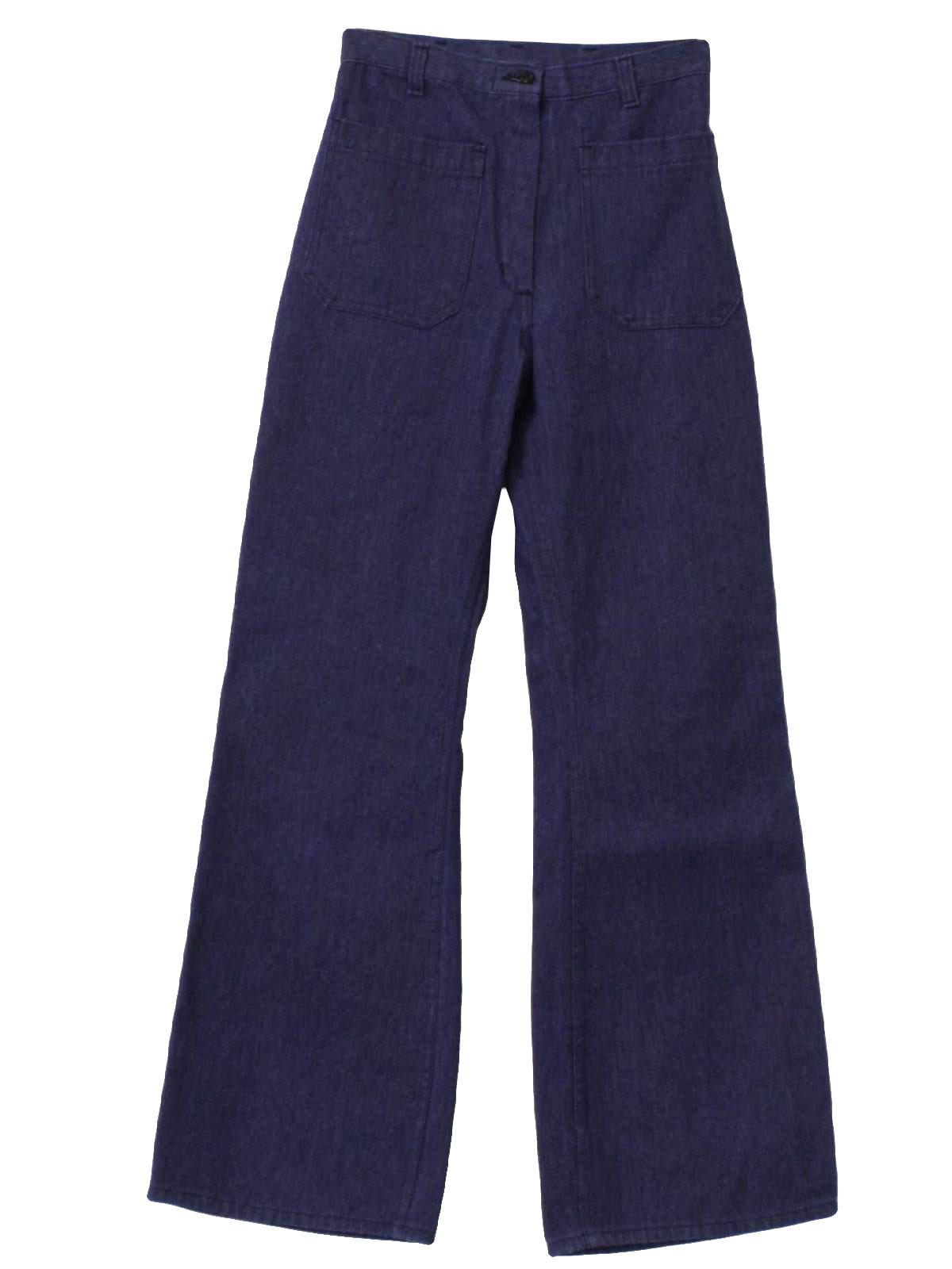 Retro 70's Bellbottom Pants: 70s -Navdungaree- Womens blue cotton and ...