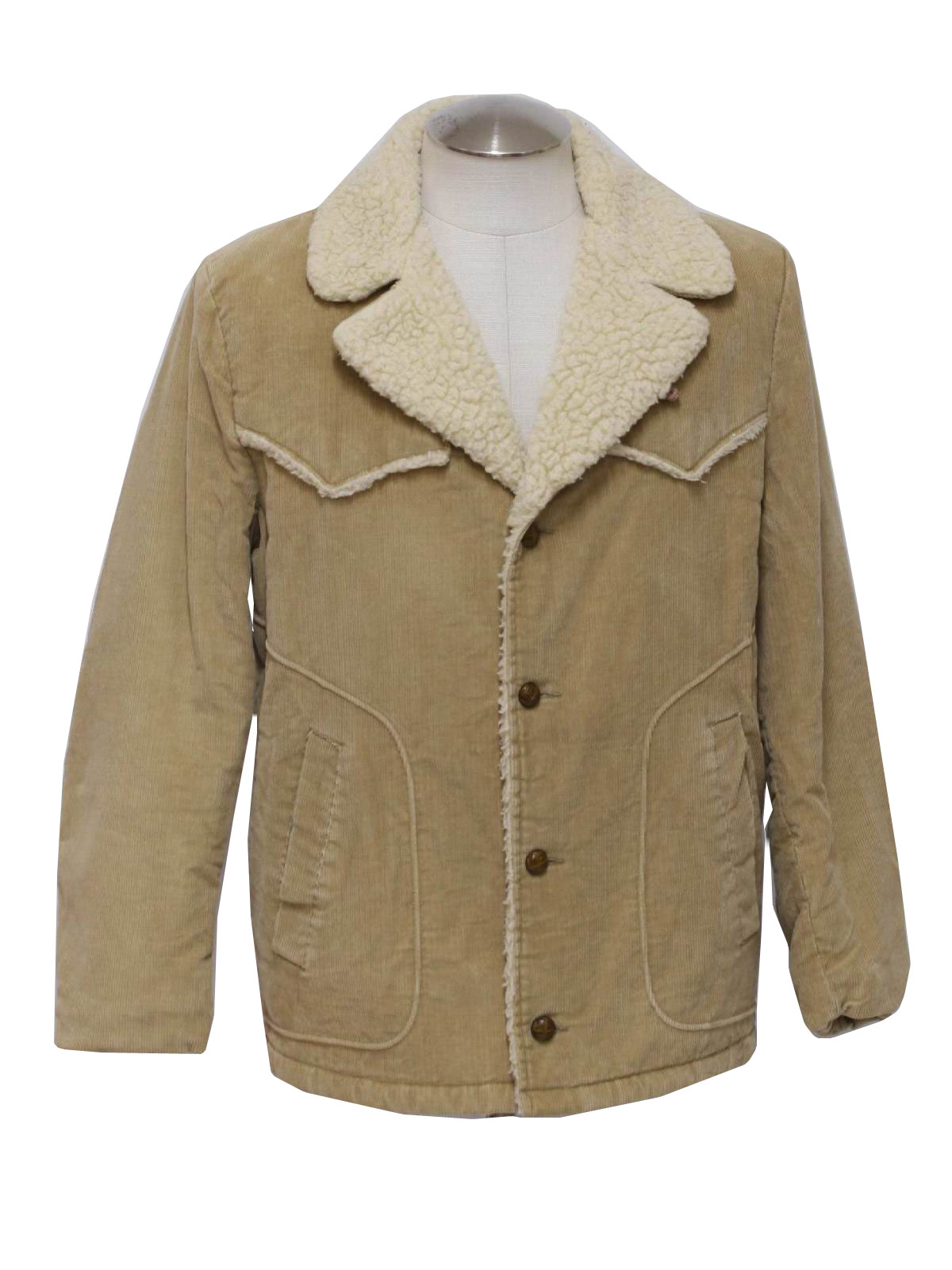 1970's Jacket (Shanhouse): 70s -Shanhouse- Mens tan corduroy car coat ...
