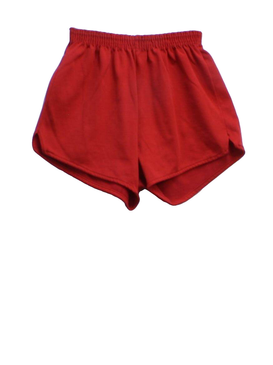 1980's Retro Shorts: 80s -Russell- Mens red background polyester and ...