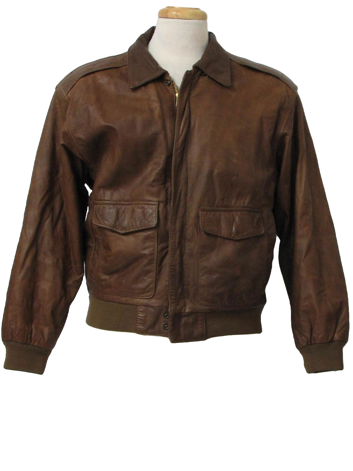 80s Retro Leather Jacket: 80s -H R- Mens brown soft smooth leather ...