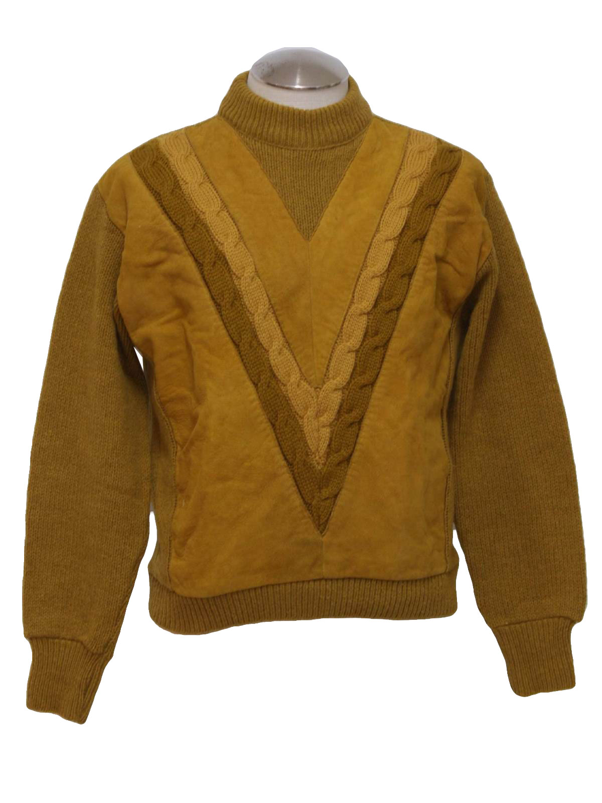 Retro 60's Sweater: 60s -100 Percent 2-Ply Wool- Mens golden tan ...