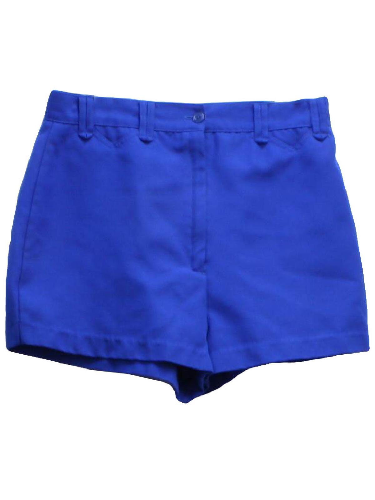 Missing Label 1970s Vintage Shorts: 70s -Missing Label- Womens blue ...