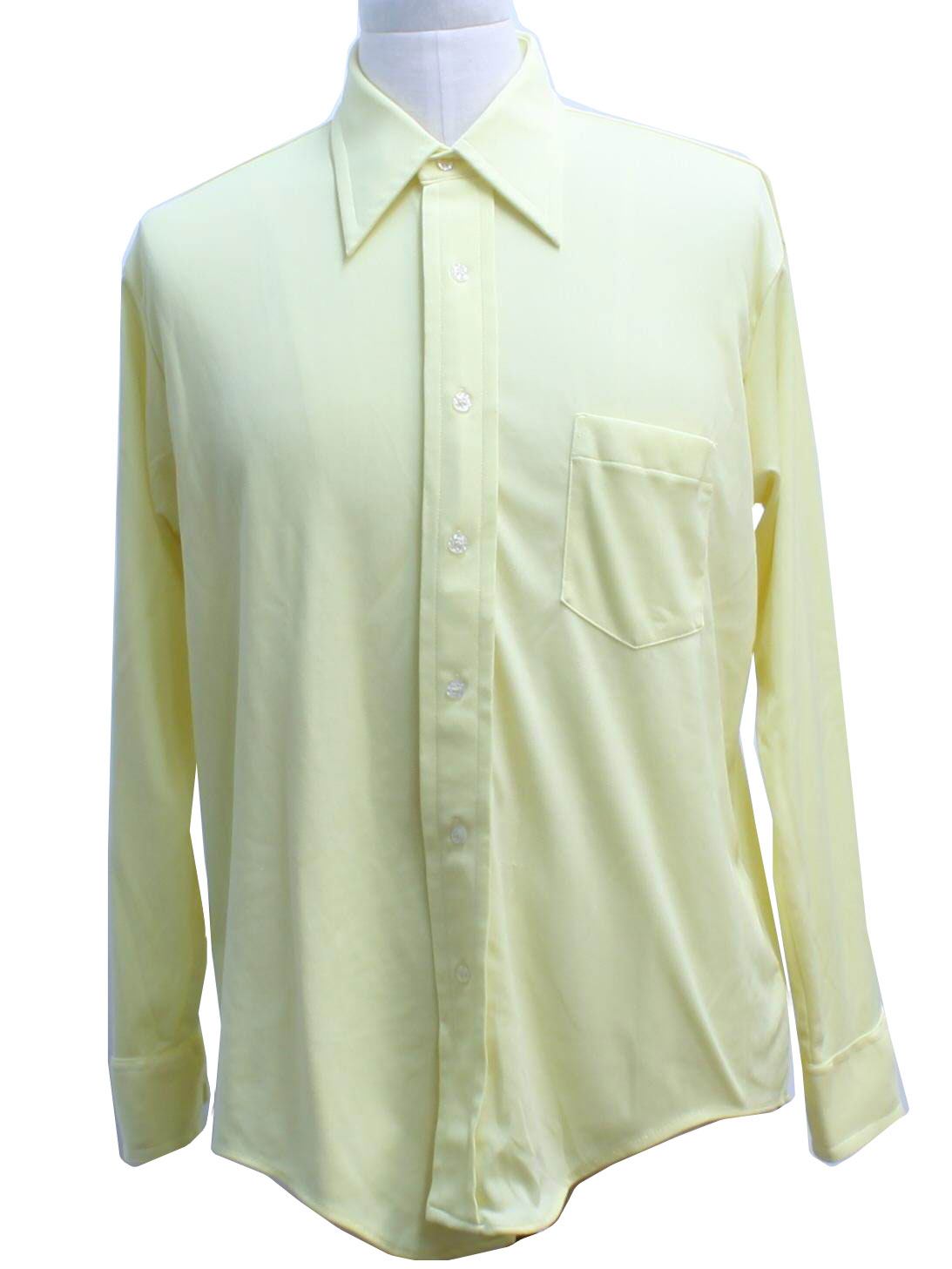 1970's Shirt (Van Heusen): 70s -Van Heusen- Mens bright yellow, button ...