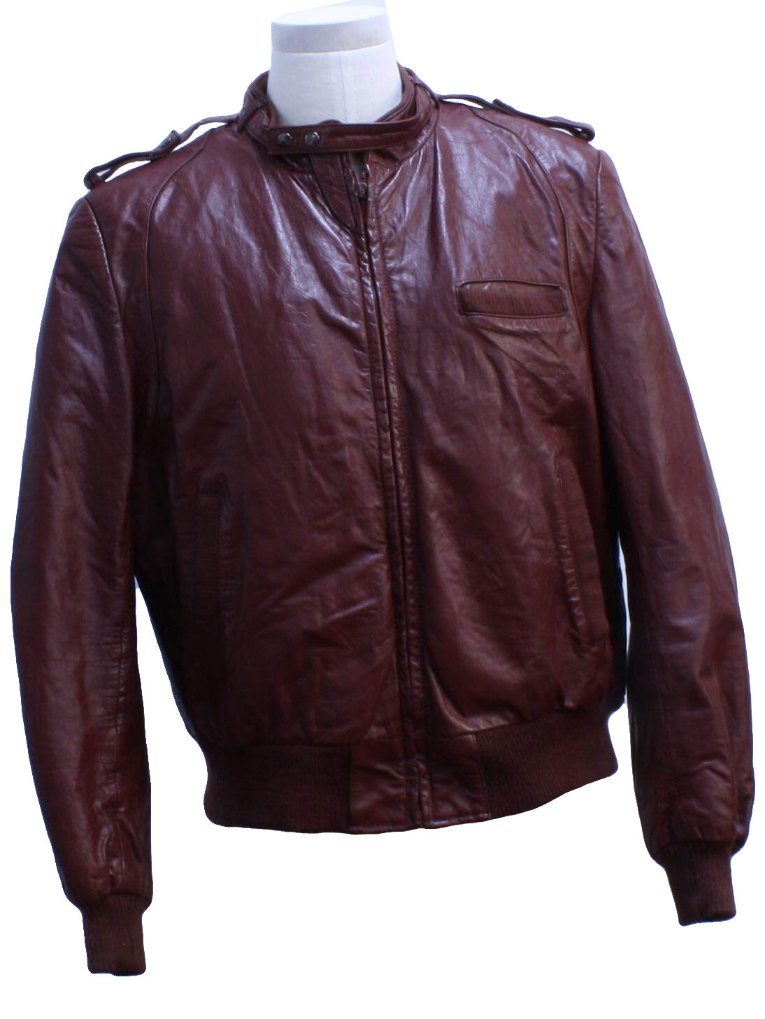 1980's Leather Jacket (20th Century): 80s -20th Century- Mens brick red ...