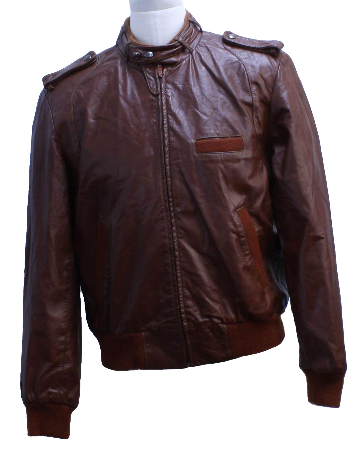 1980s Vintage Leather Jacket: 80s -Excalibur- Mens brown leather ...