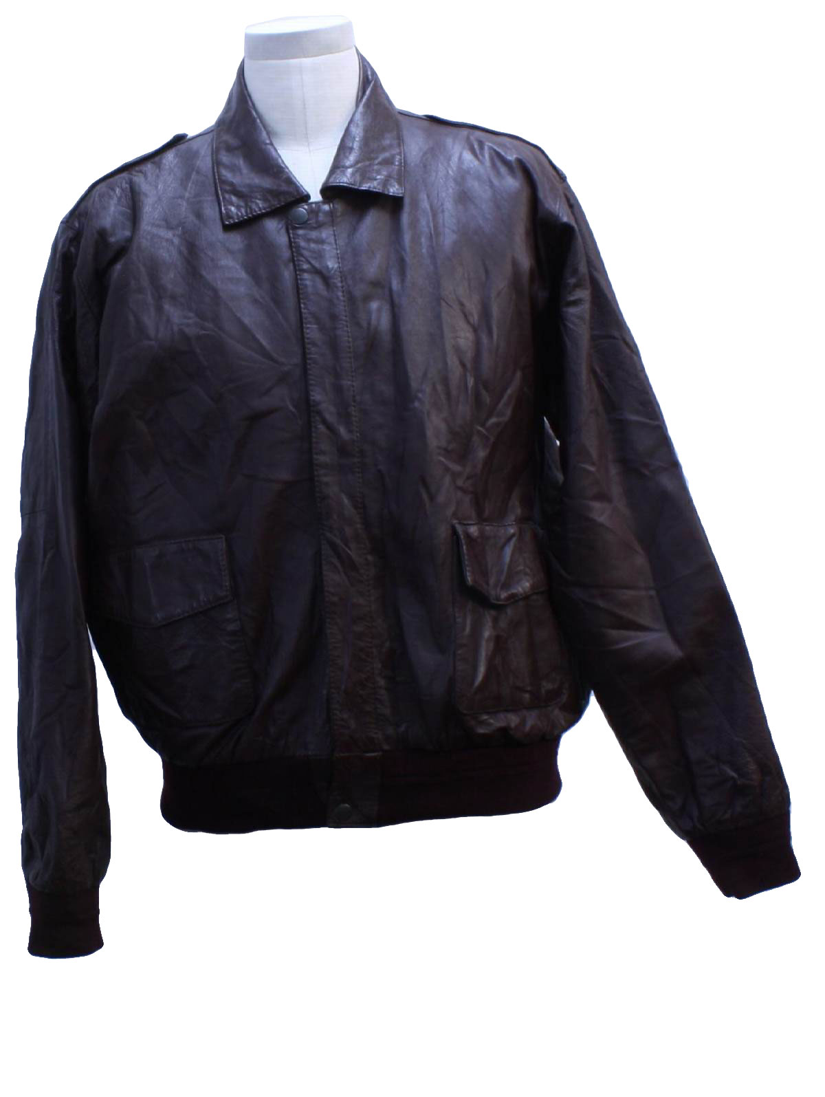 Vintage Wiman Eighties Leather Jacket: 80s -Wiman- Mens dark brown ...