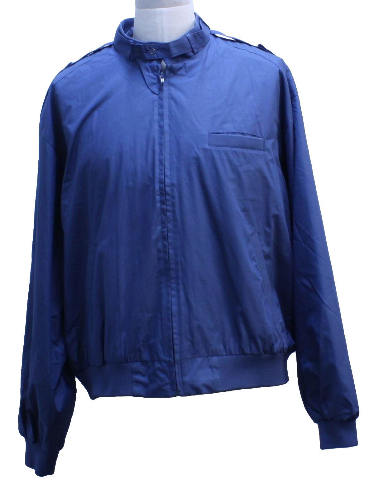 Retro 1990s Jacket: 90s -Europe Craft- Mens blue cotton polyester ...