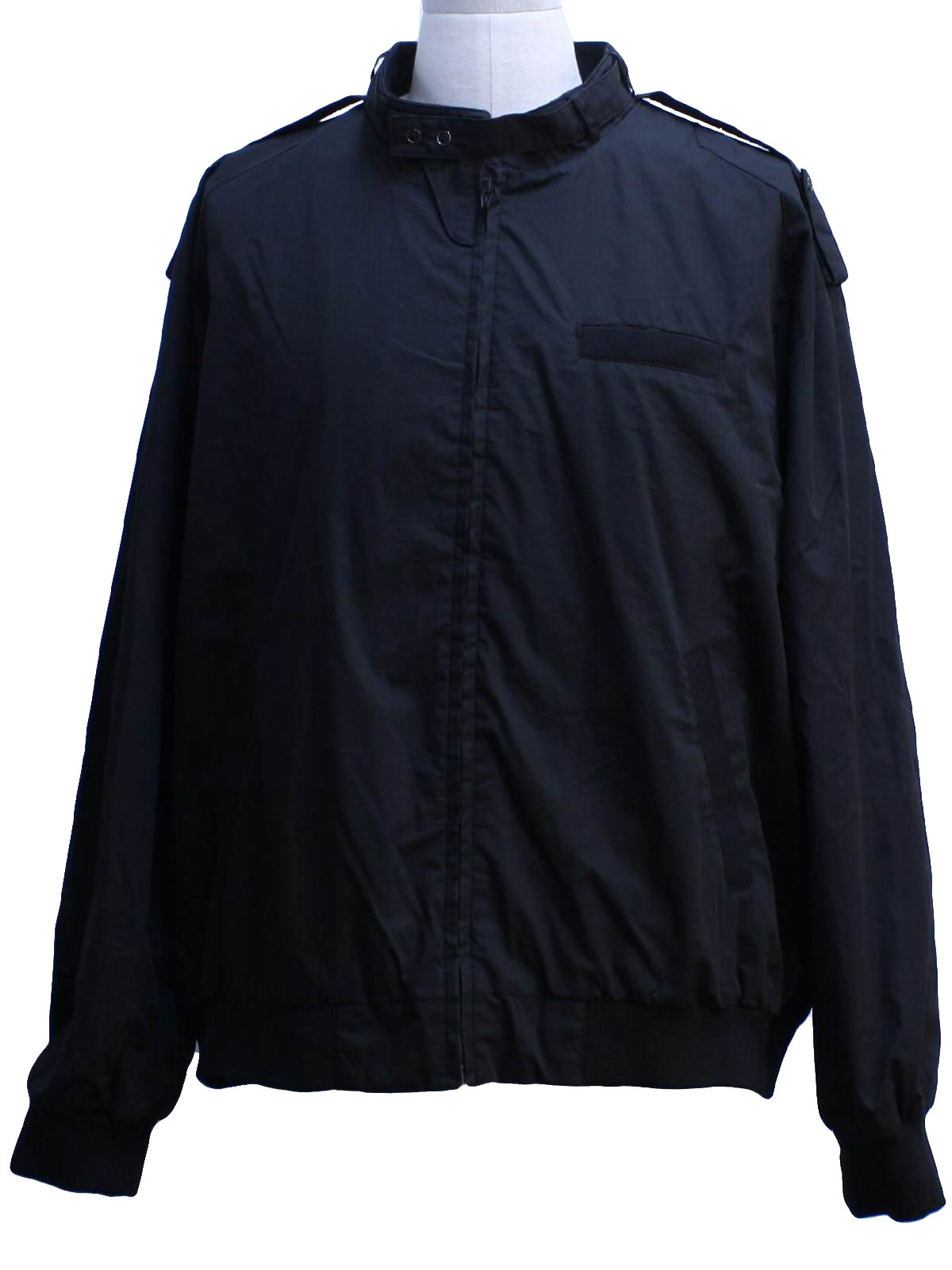 1980s Towncraft Jacket: 80s -Towncraft- Mens black cotton polyester ...