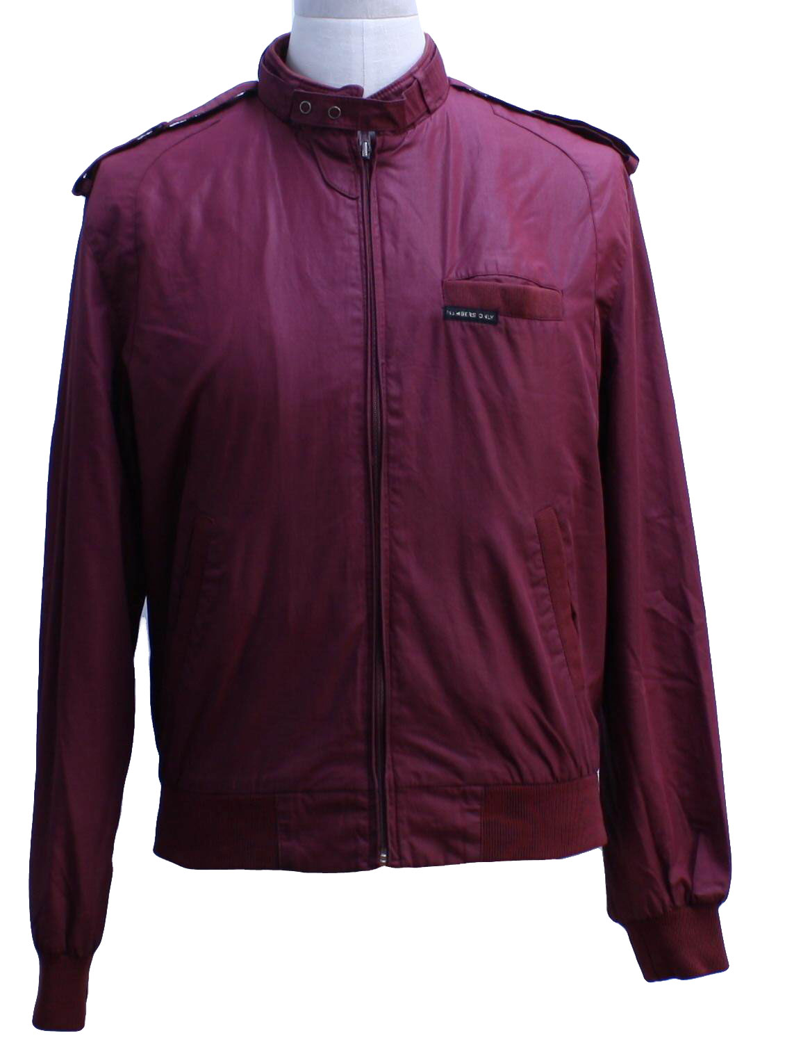 Retro 80's Jacket: 80s -Members Only- Mens maroon cotton polyester ...