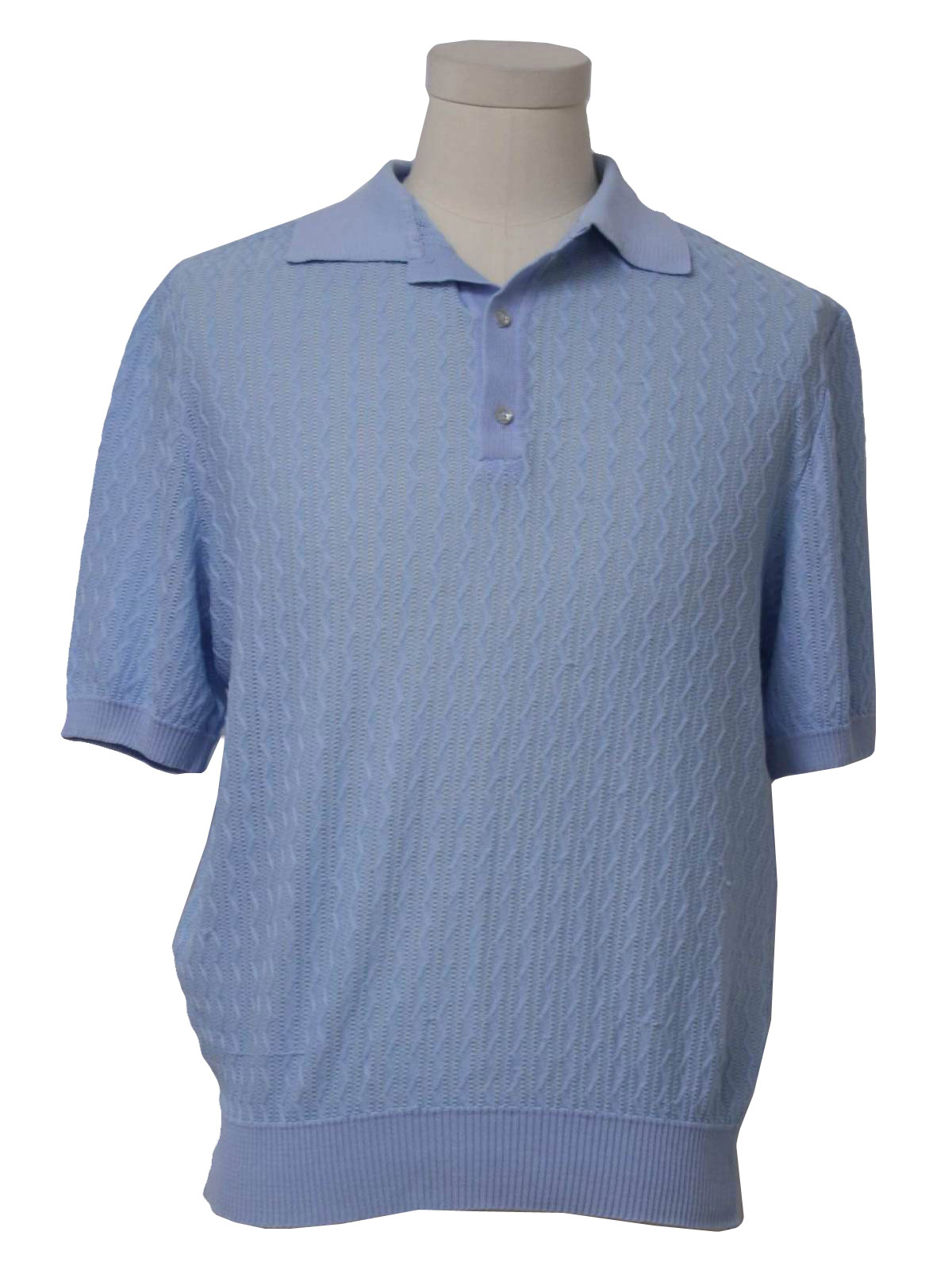 Vintage 1980's Knit Shirt: 80s -St.Croix- Mens light blue background ...