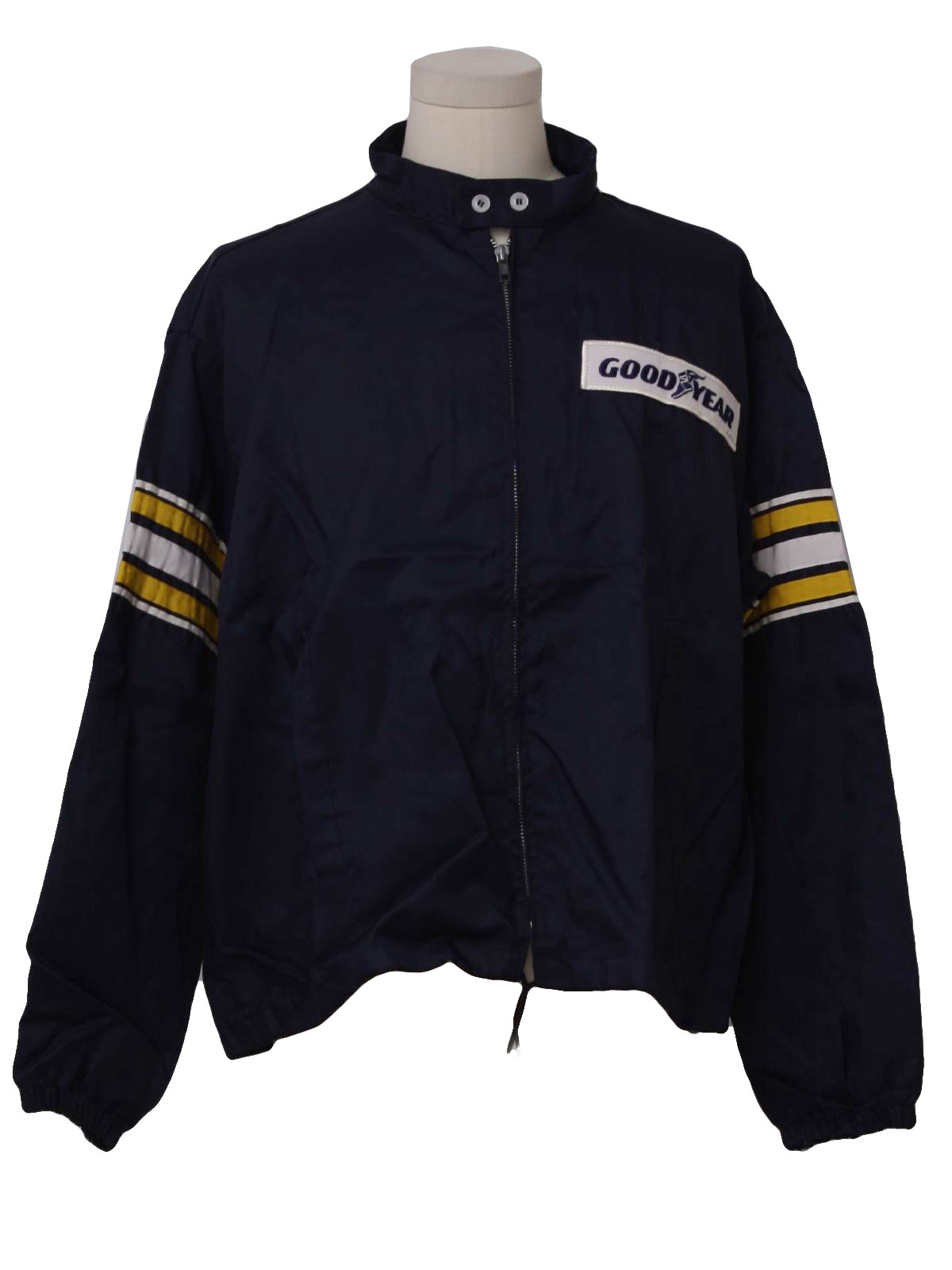 80s Jacket (Goodyear): 80s -Goodyear- Mens midnight blue, gold and ...