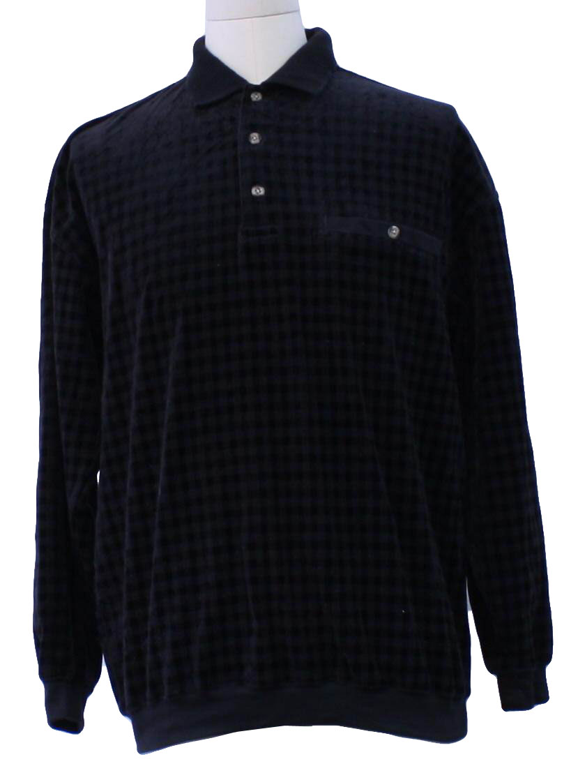Vintage Oak Creek Nineties Velour Shirt: 90s -Oak Creek- Mens black ...