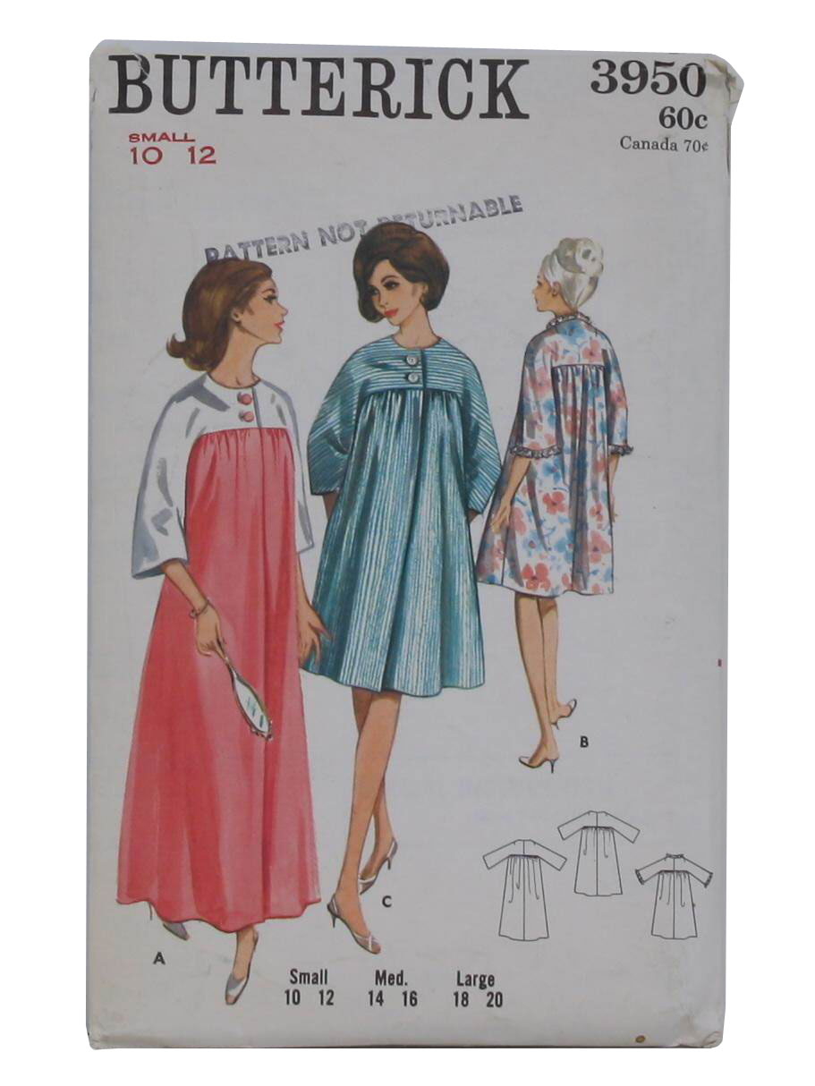 Retro Sixties Sewing Pattern: c. 1964 -Butterick Pattern No. 3950