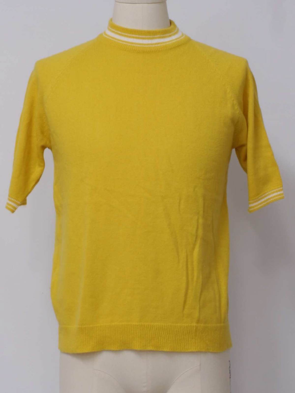 Retro 1970s Knit Shirt: 70s -Full Fashion- Unisex harvest gold and ...