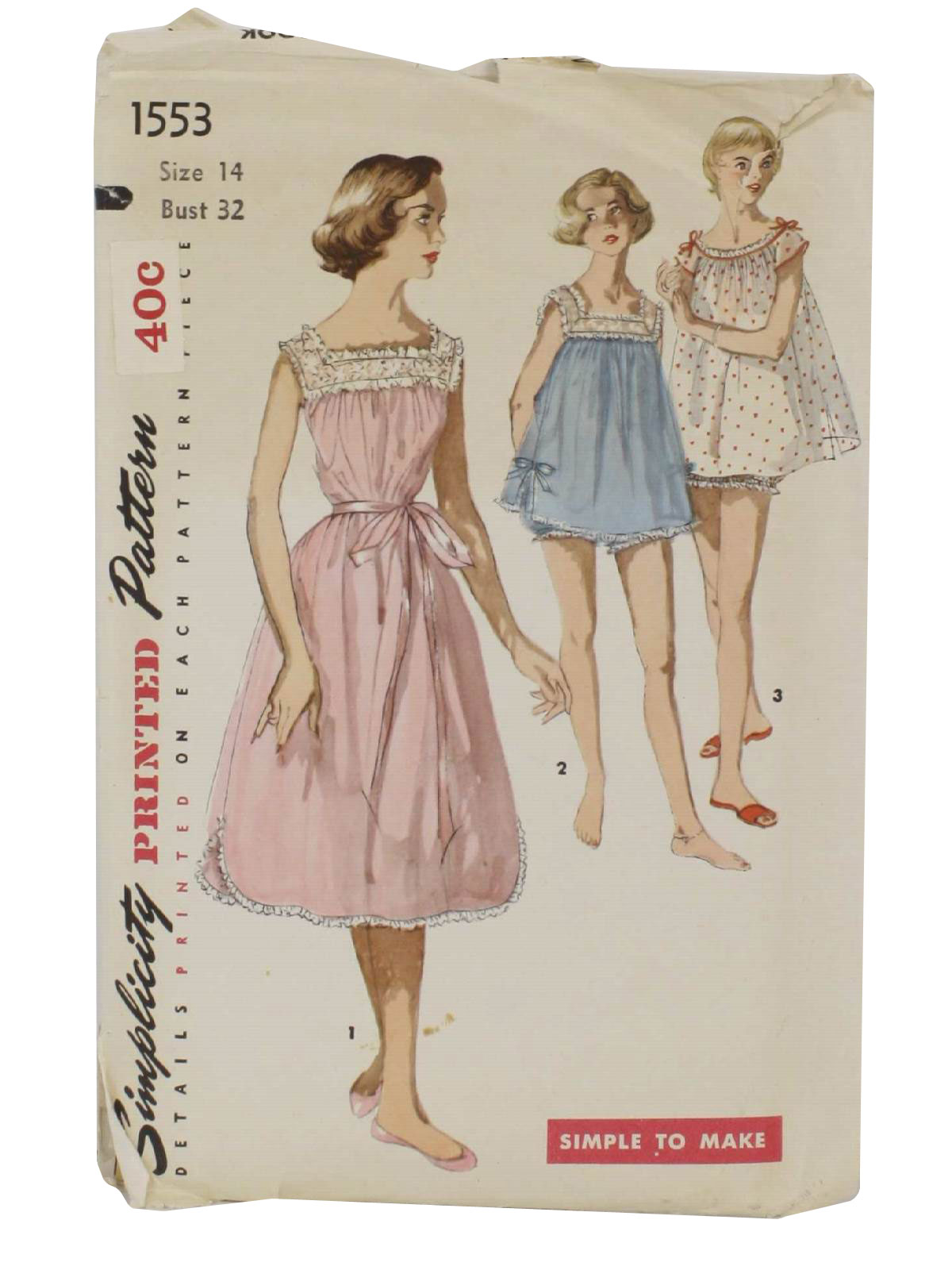 Retro 1950s Sewing Pattern: 1956 -Simplicity Pattern No. 1553- Womens ...