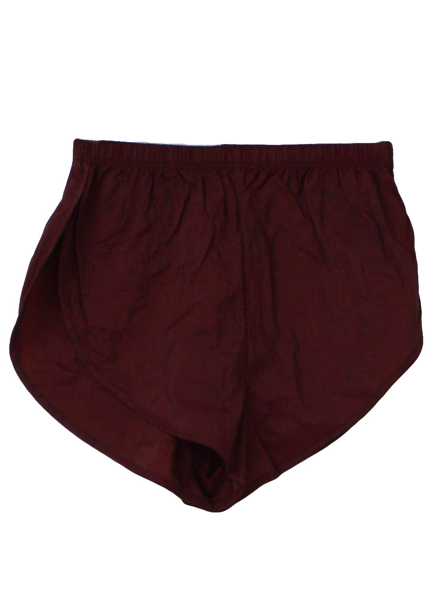 Eighties Vintage Shorts: 80s -Body Wrappers- Mens wine background nylon ...