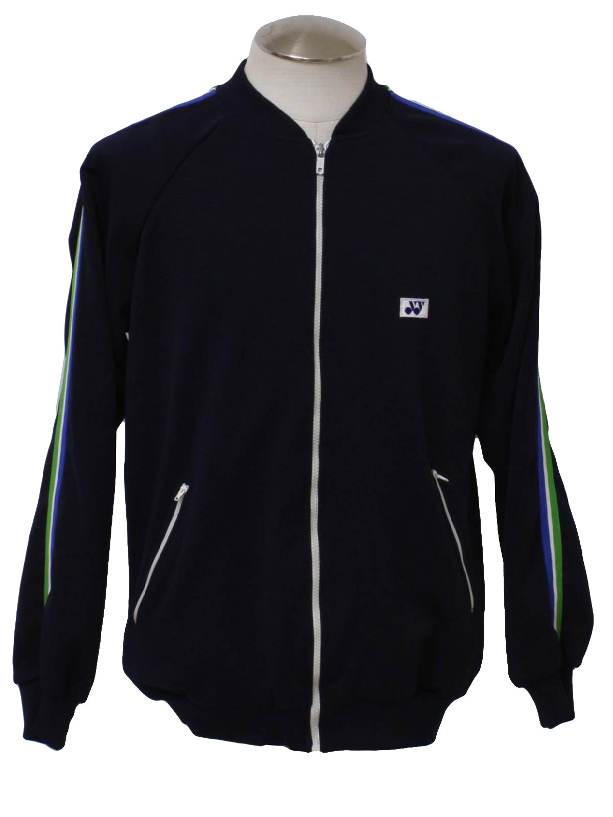 Vintage 80s Jacket: 80s -Yonex- Mens navy blue with green, white and ...