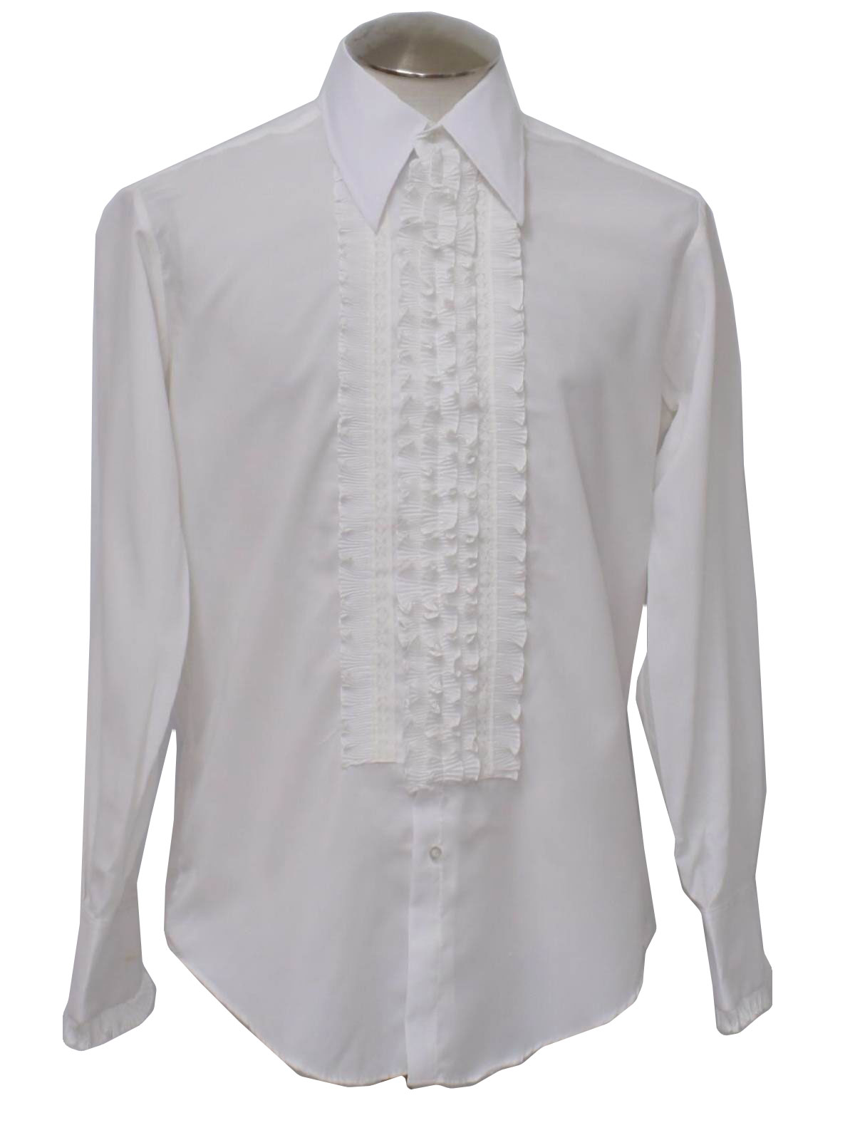 Vintage 1970's Shirt: 70s -After Six- Mens slightly sheer white ...