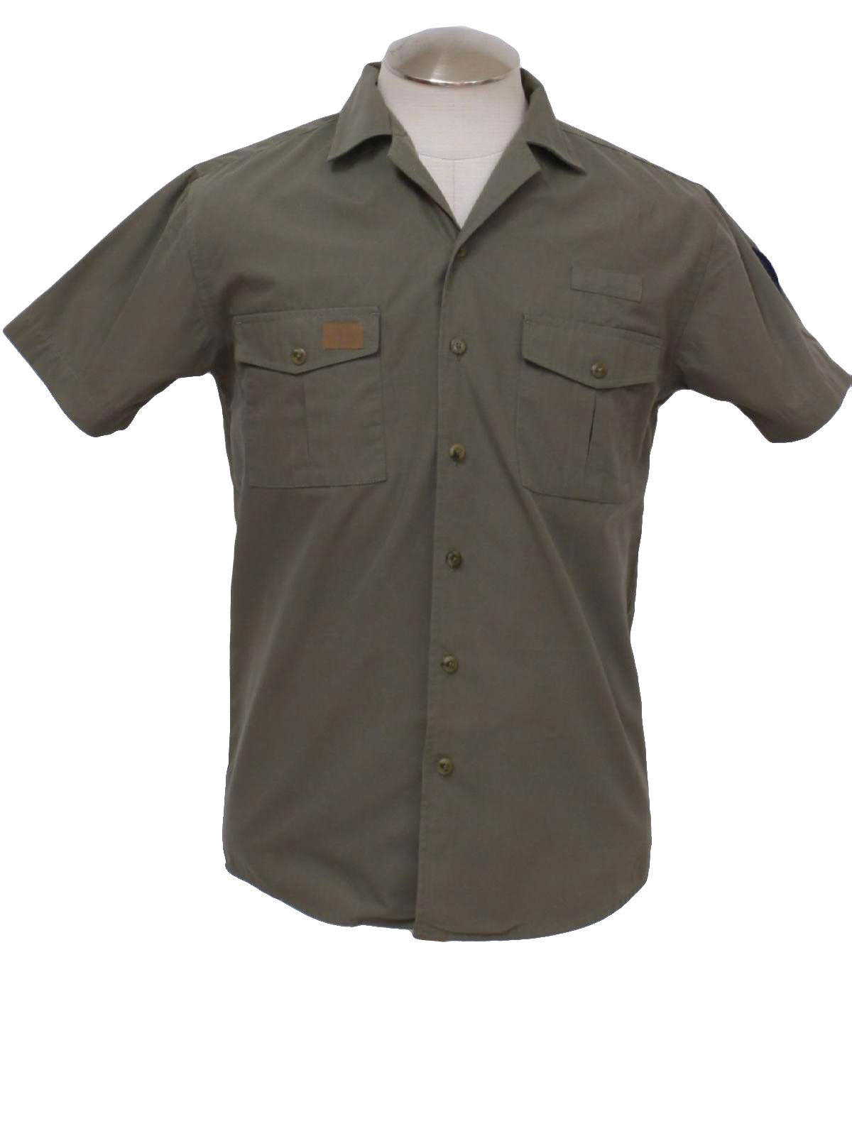 Shirt: 90s -Rainforest Cafe- Mens khaki short sleeve cotton polyester ...