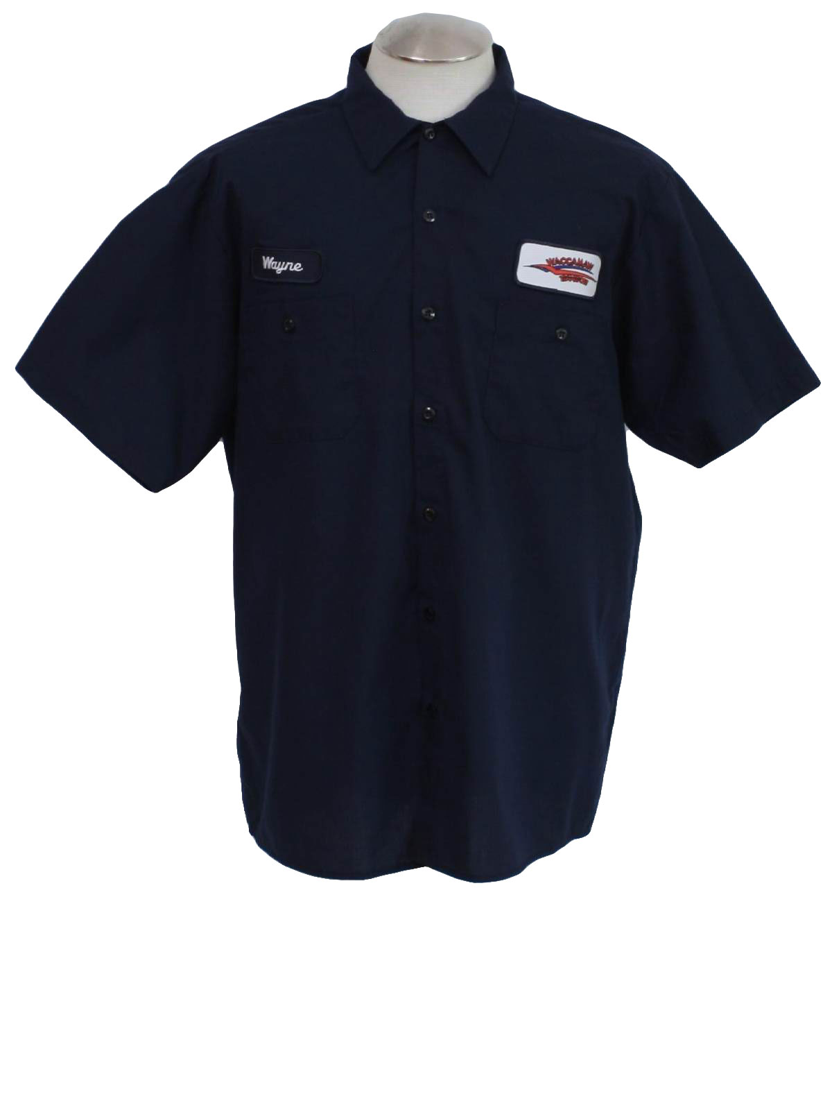 Cintas 90's Vintage Shirt: 90s -Cintas- Mens navy blue, shortsleeve ...