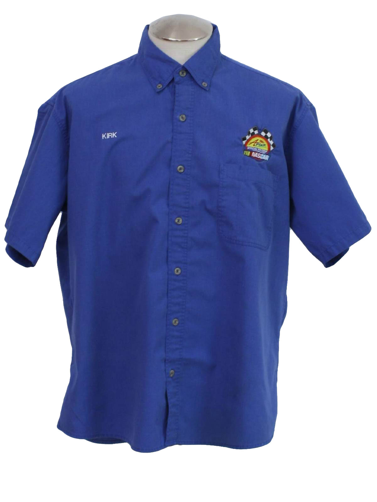 Retro Nineties Shirt: 90s -Cintas- Mens blue, shortsleeve, button front ...