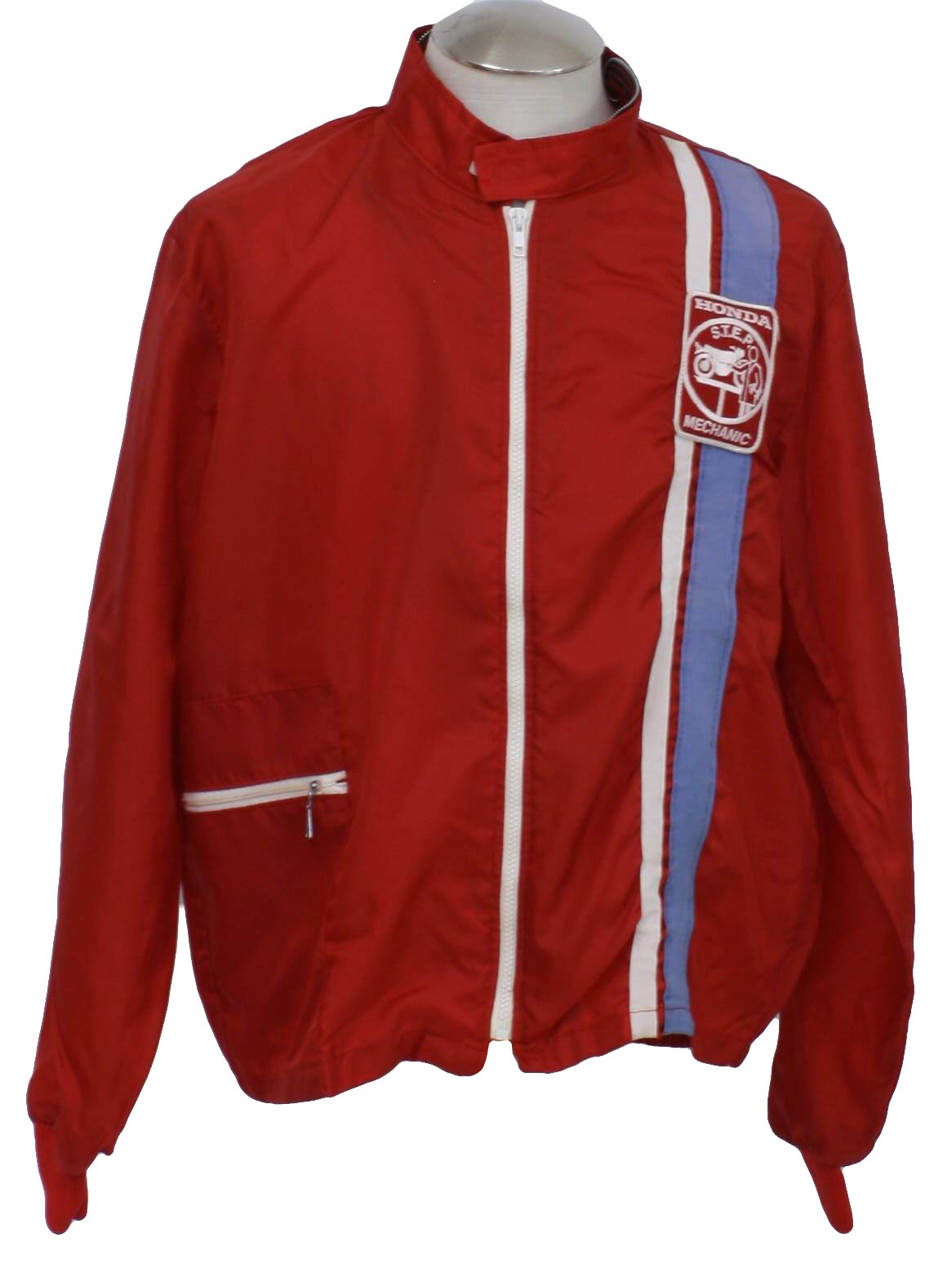 1980's Jacket (Hondaline): 80s -Hondaline- Mens dark red, sky blue and ...