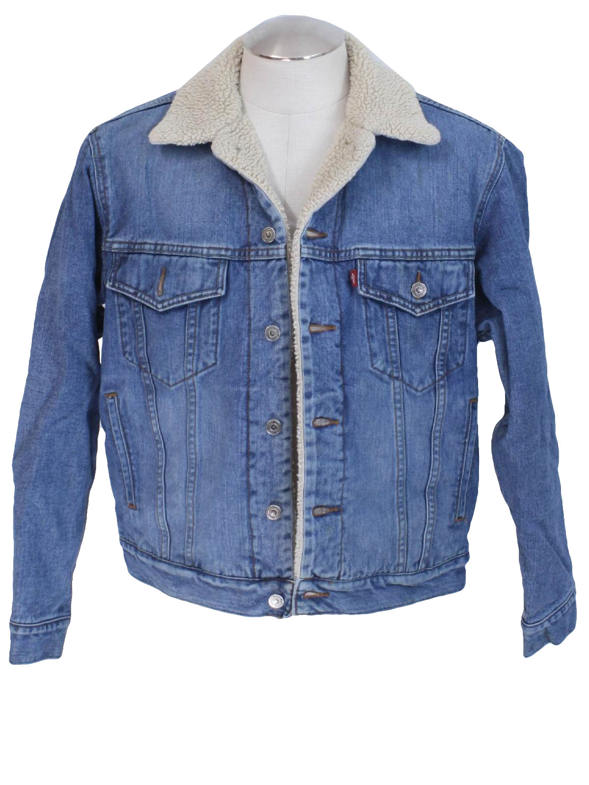 Vintage 1990's Jacket: 90s -Levis- Mens faded blue cotton denim western ...