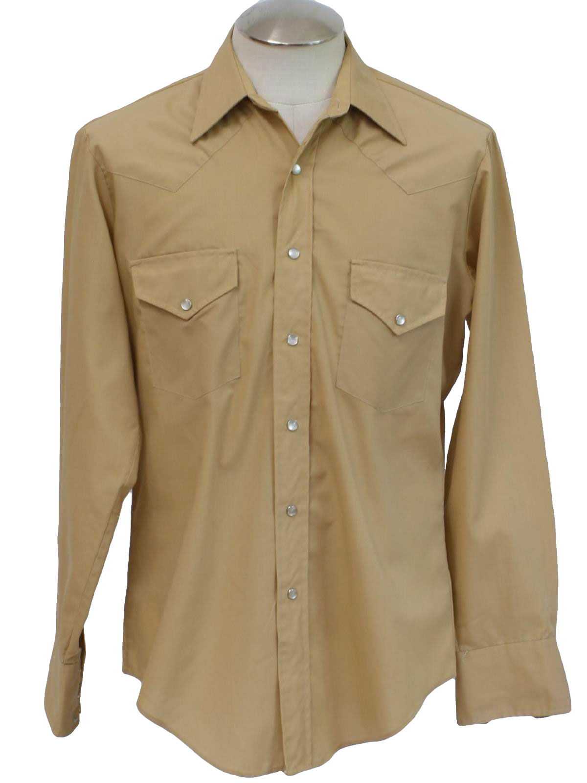 Eighties Vintage Western Shirt: 80s -Ely Plains- Mens khaki tan ...
