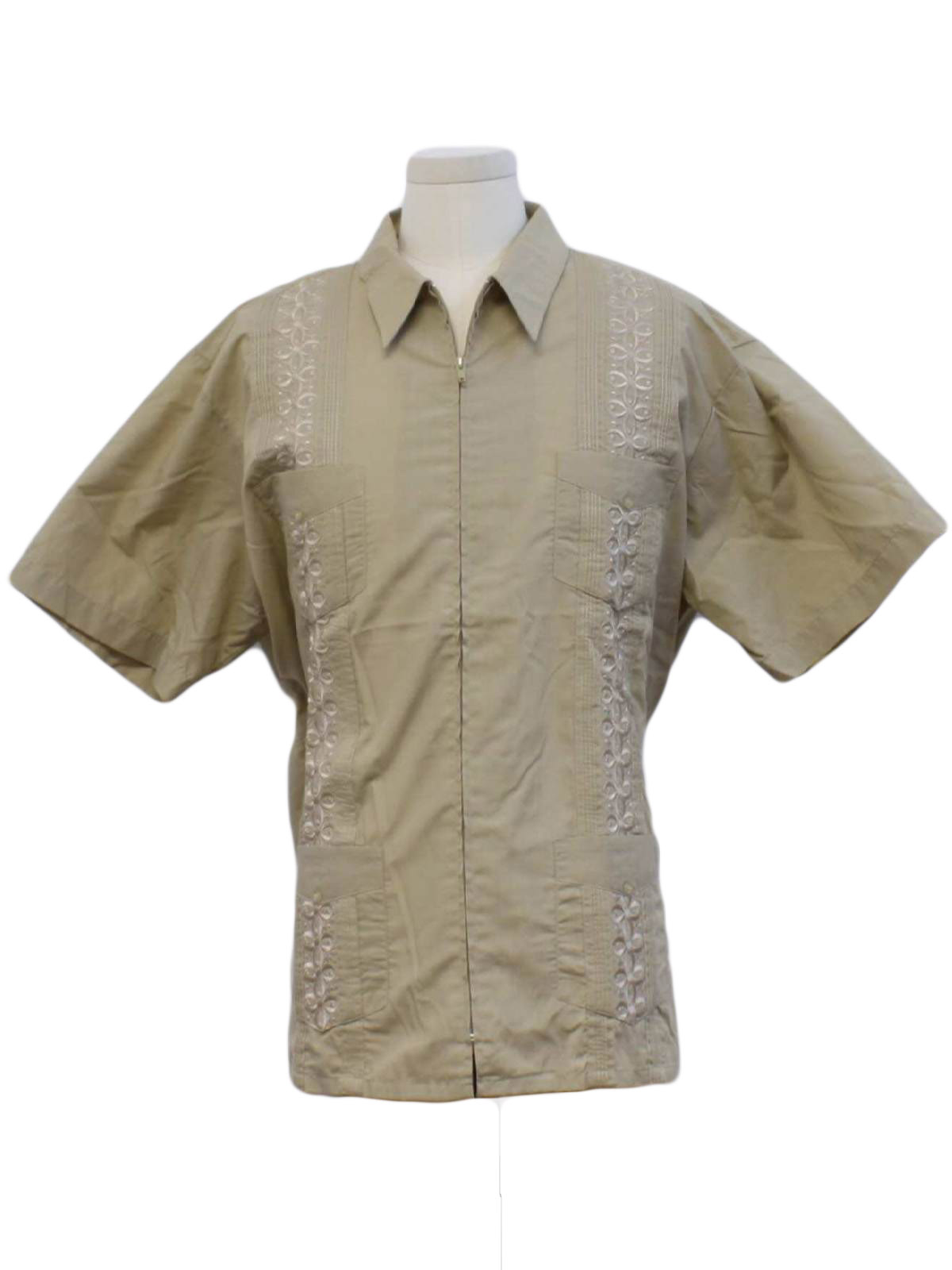 Retro 80s Guayabera Shirt (Haband) : 80s -Haband- Mens tan background ...