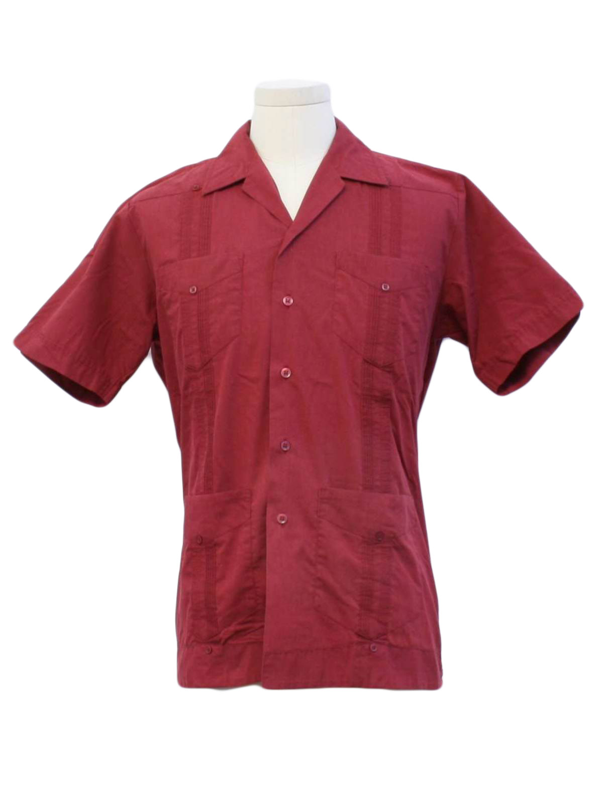 Retro Eighties Guayabera Shirt: 80s -Premier- Mens wine background ...