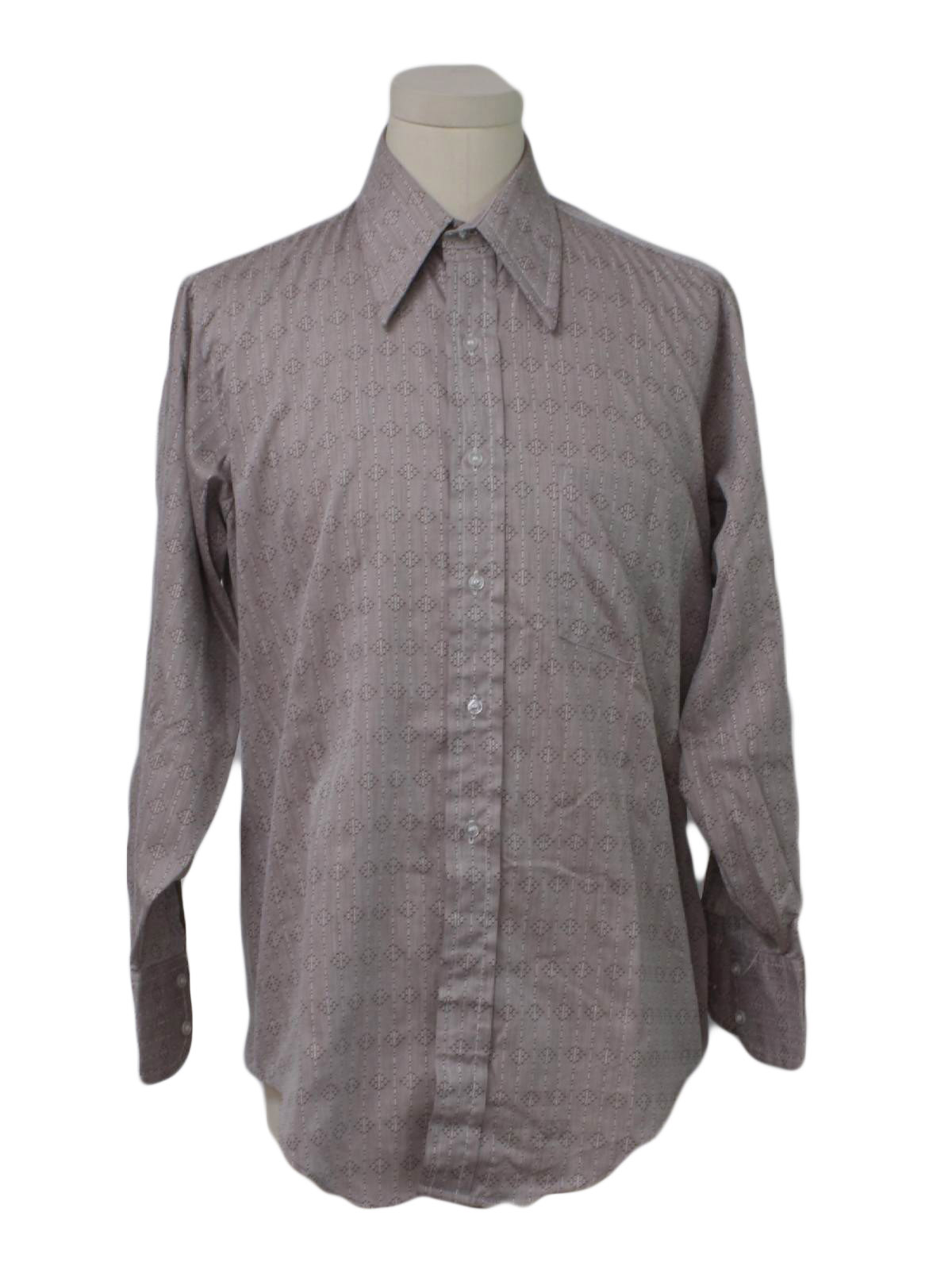 Vintage 1970's Shirt: 70s -Arrow Kent Collection- Mens grey background ...