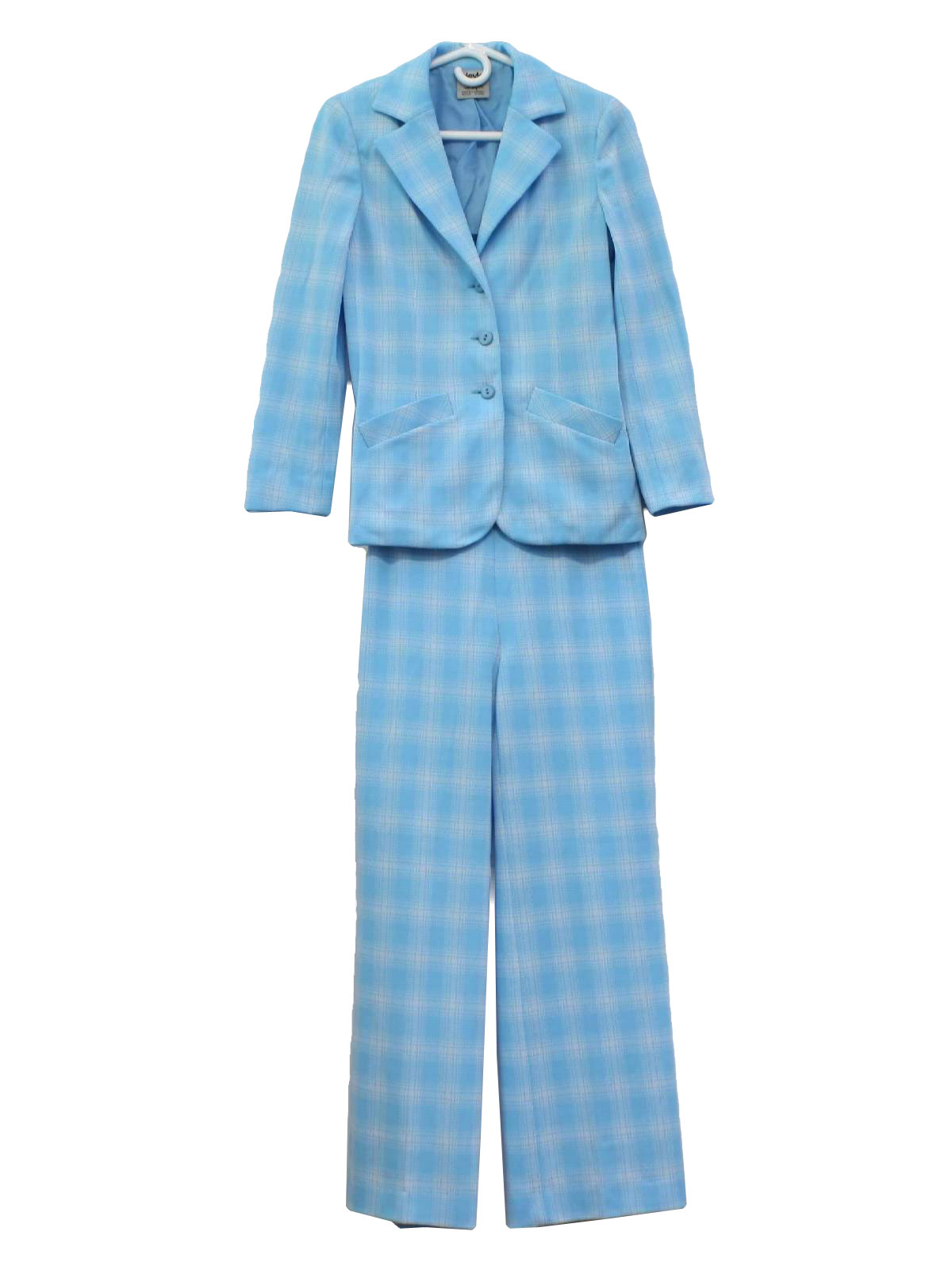 blue polyester leisure suit