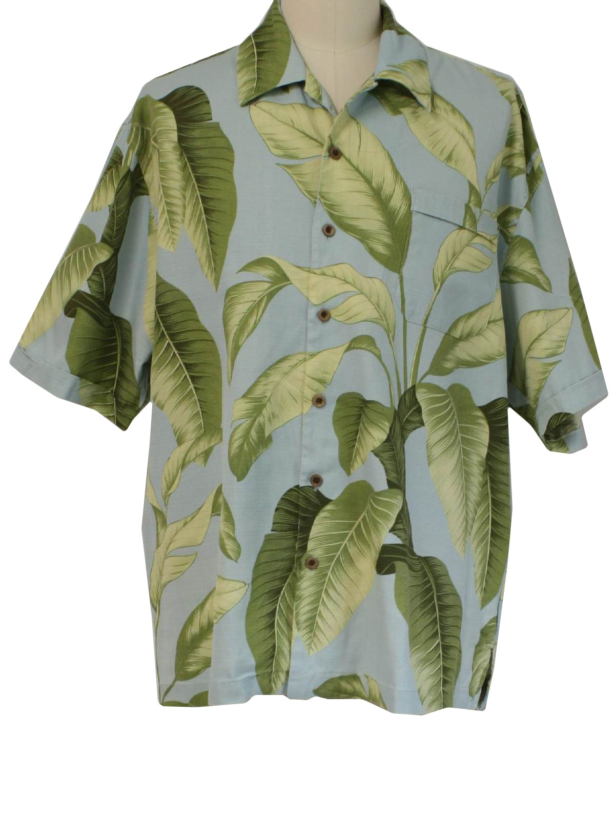 Vintage 1990's Hawaiian Shirt: 90s -Jamaica Jaxx- Mens pale blue ...