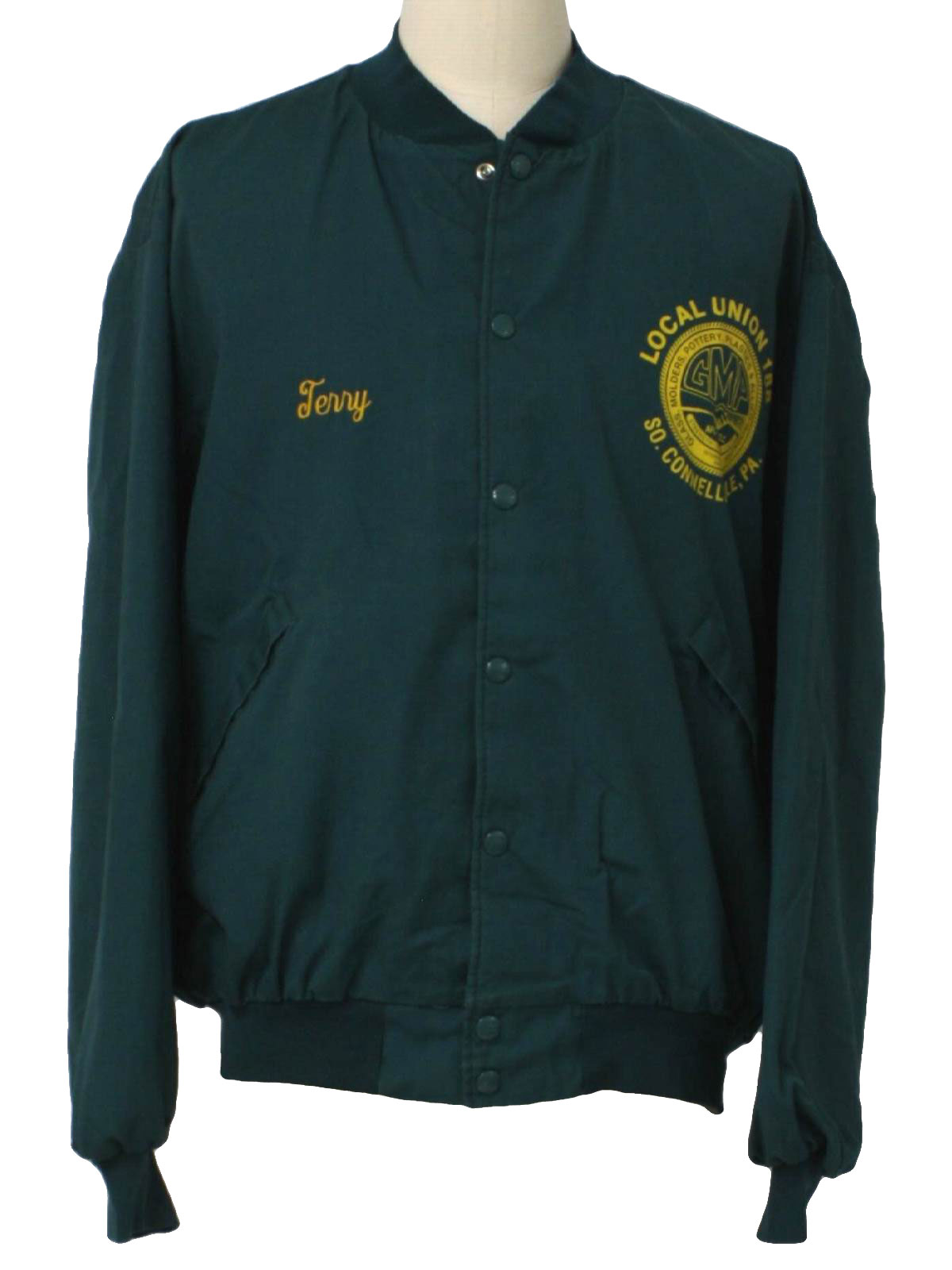 1980's Vintage Dunbrooke Jacket: 80s -Dunbrooke- Mens green, snap front ...