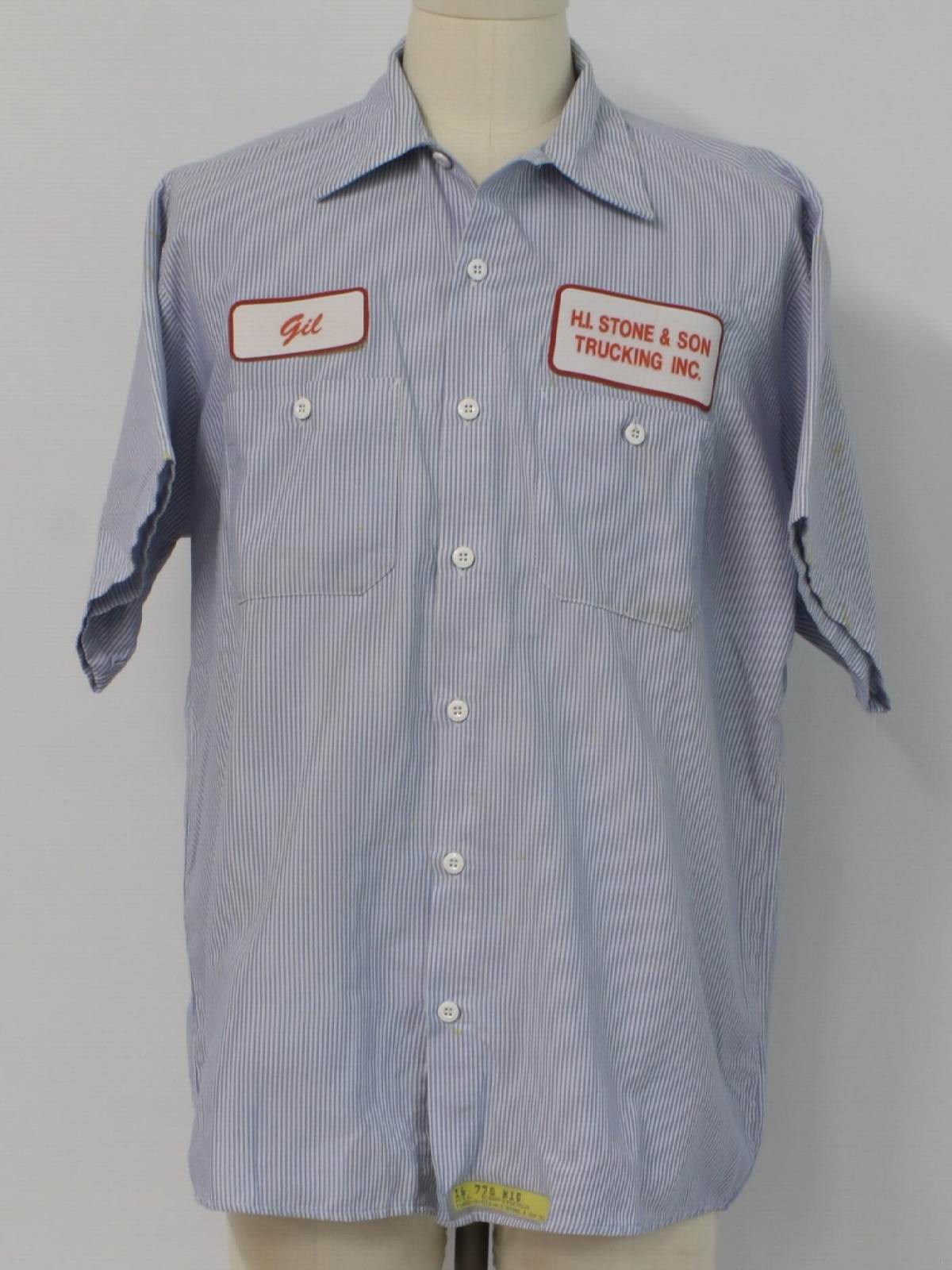 Retro Nineties Shirt: 90s -Red Kap- Mens chambray blue and white ...