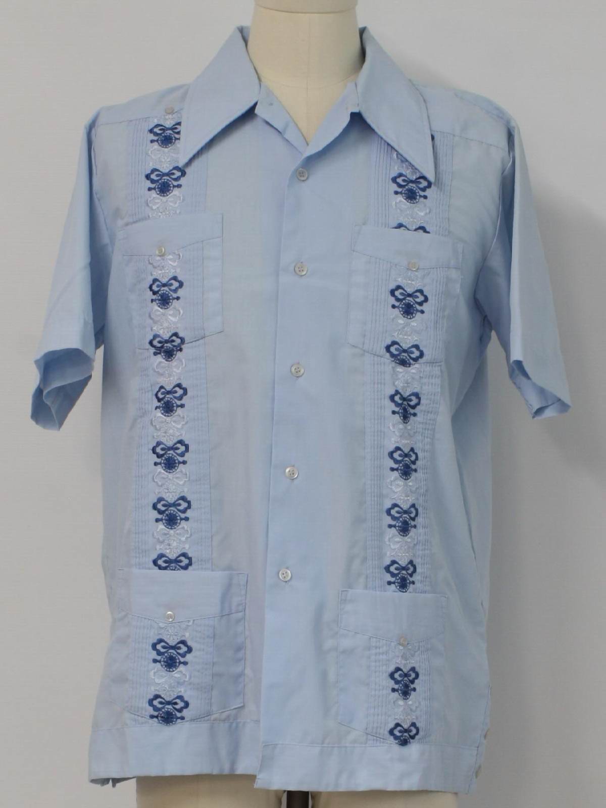 Retro 1970's Guayabera Shirt (Sir James) : 70s -Sir James- Mens baby ...