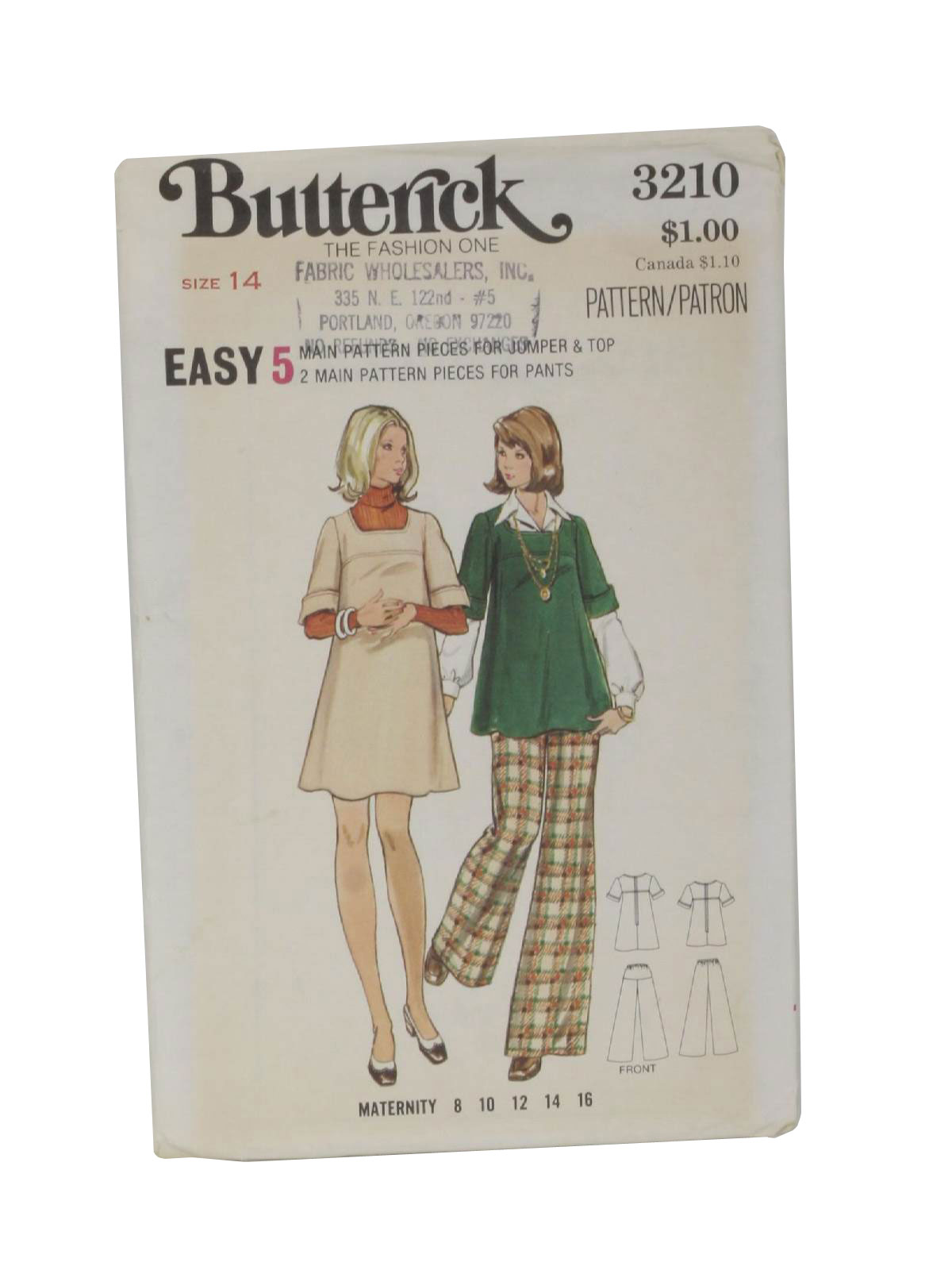 70s Sewing Pattern Butterick 3210 C1974 Butterick 3210 Womens Sewing Pattern For Misses 3102