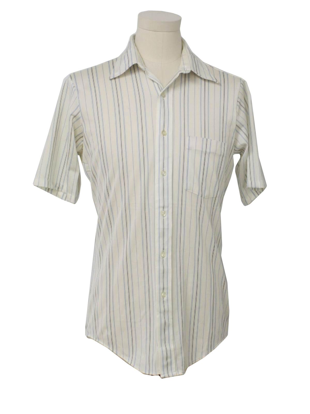 80's Qiana Shirt: Early 80s -Qiana- Mens creamy off white background ...