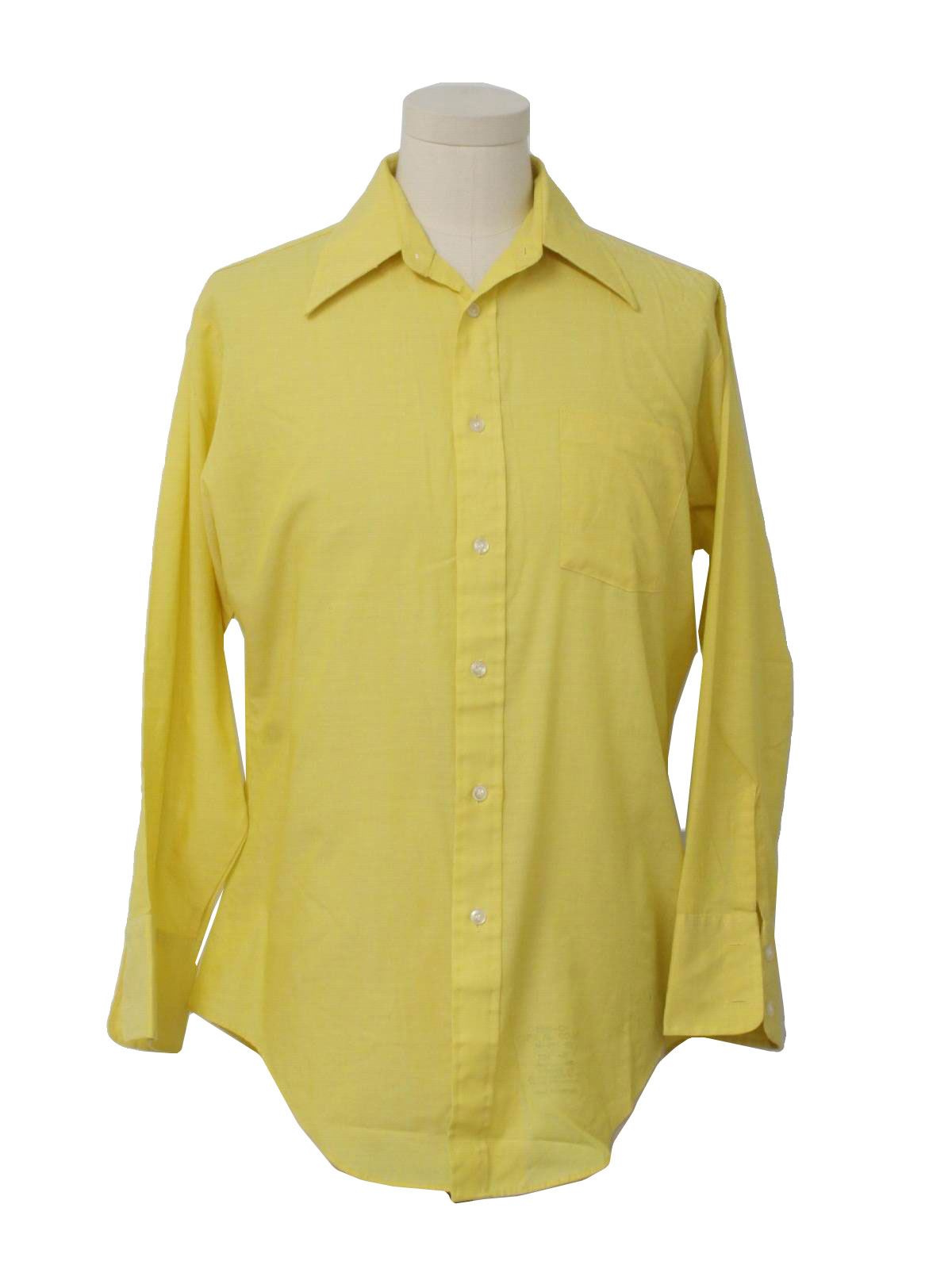 70's Vintage Shirt: 70s -Kings Road- Mens yellow background polyester ...