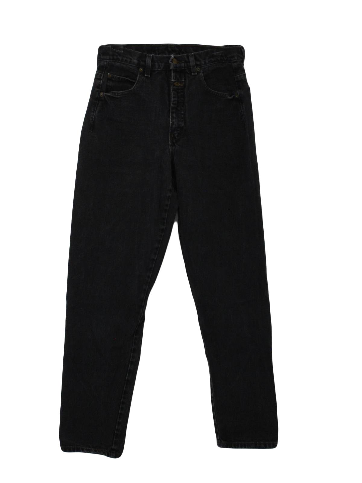 1980's Retro Pants: 80s -Girbaud- Womens black, tapered leg cotton ...