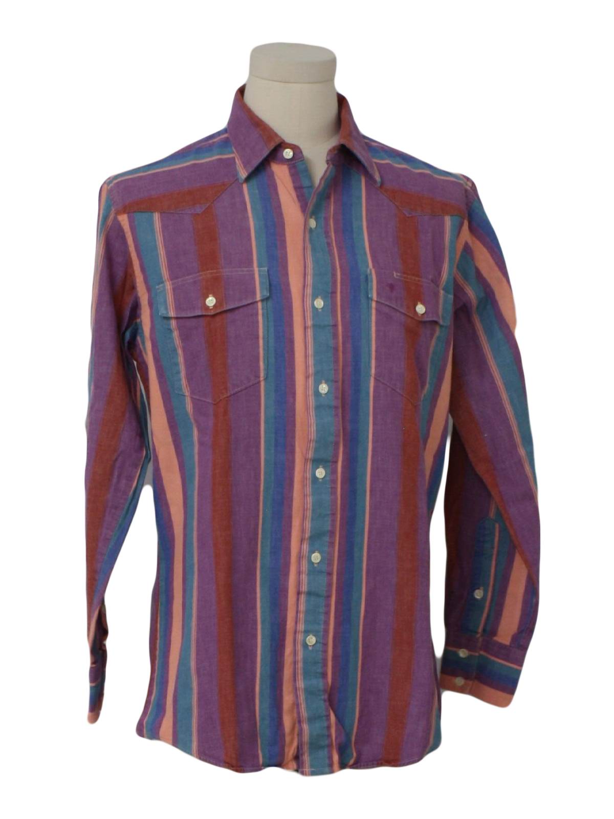 Longhorn Nineties Vintage Western Shirt: 90s -Longhorn- Mens purple ...