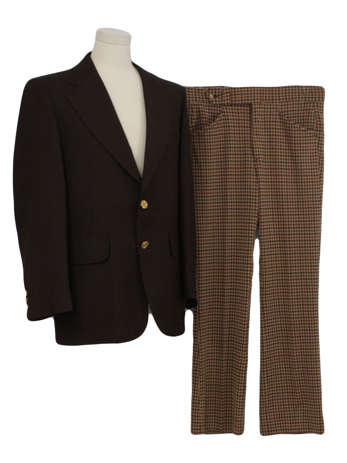 Retro 70's Suit: 70s -JayMar/Pennys- Mens dark brown polyester jacket ...