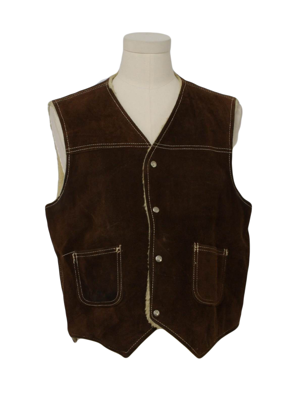 J C Penney Seventies Vintage Vest: 70s -J C Penney- Mens brown suede ...
