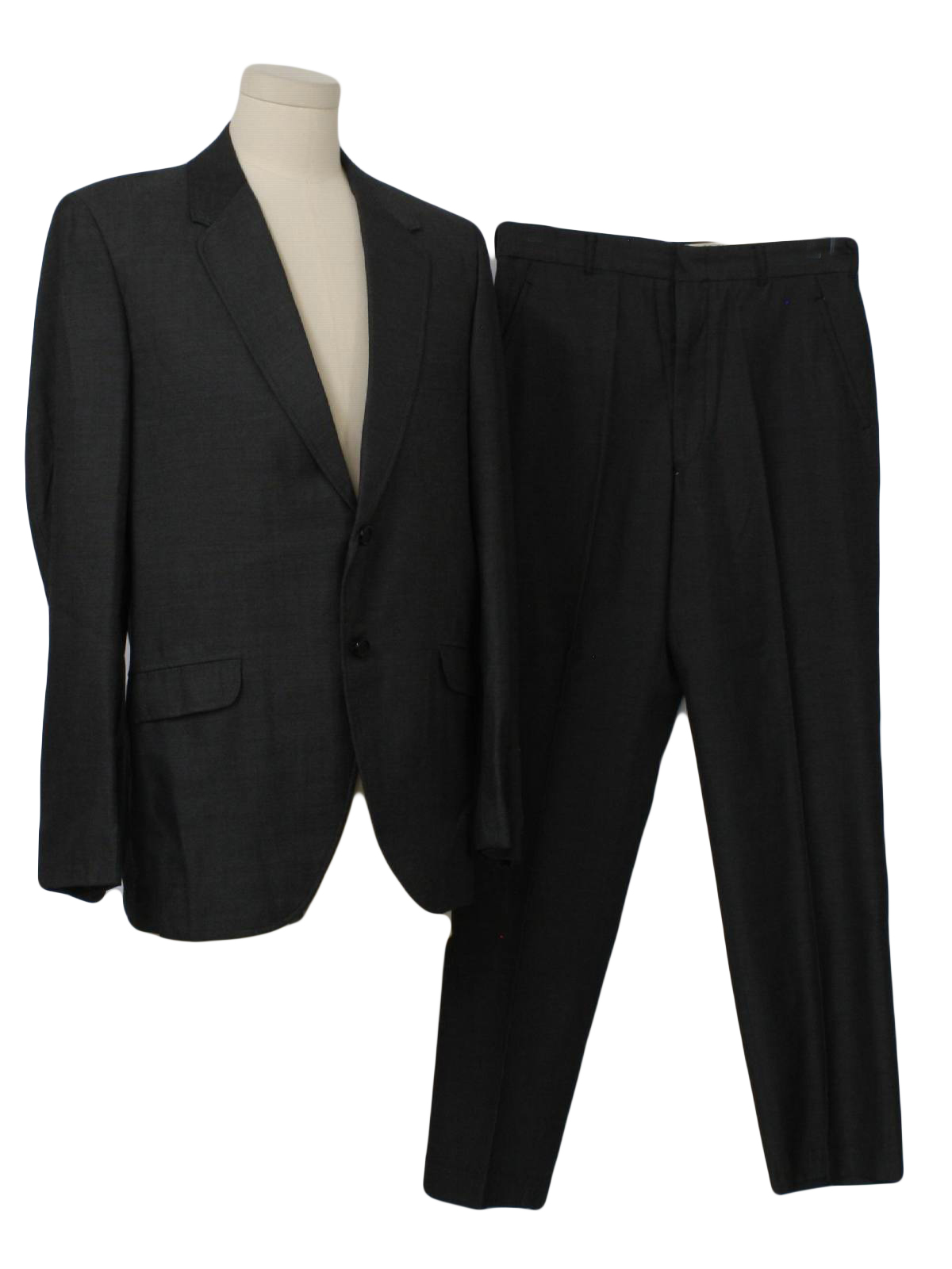 60's Vintage Suit: 60s -Lenox Hill- Mens two piece mod suit with black ...