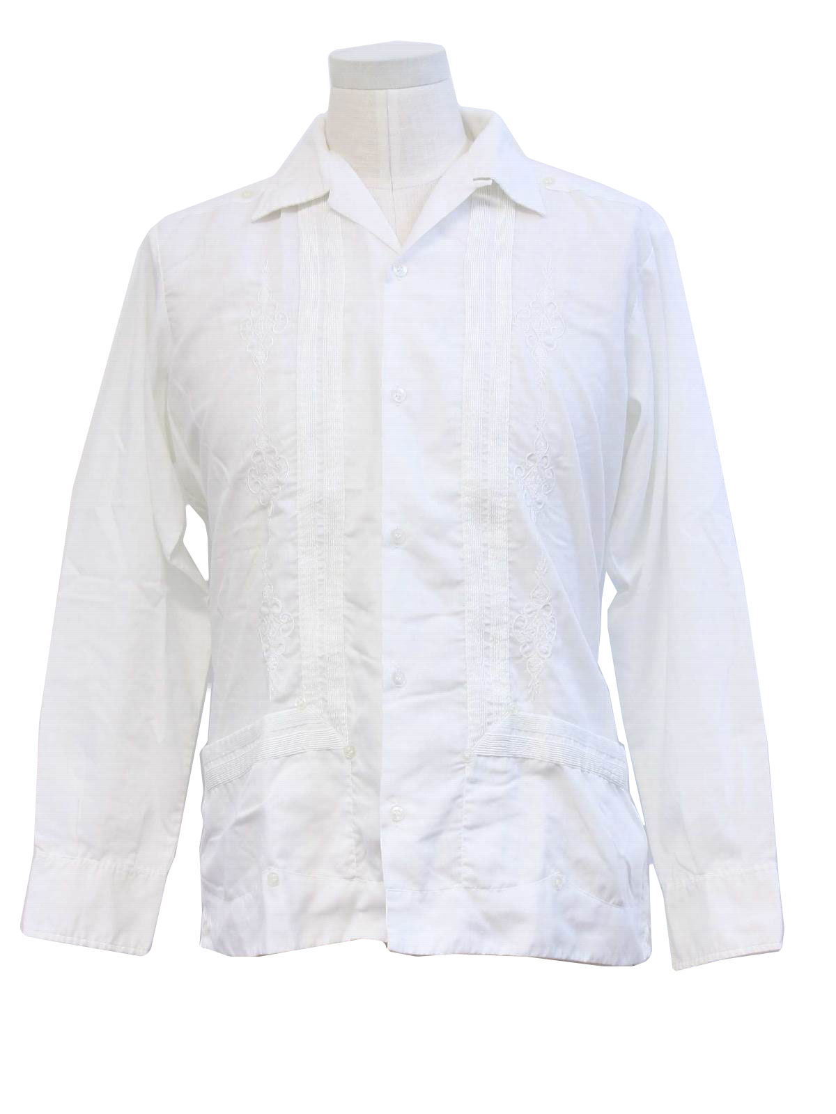 80s Guayabera Shirt (Yuca Maxtli): 80s -Yuca Maxtli- Mens white cotton ...