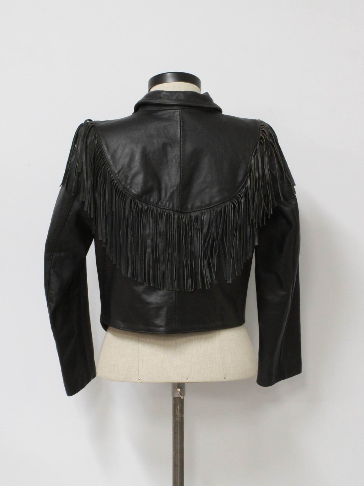 Women’s Authentic Vintage Mexican Leather Jacket from Leon, buy Guanajuato, MX Large